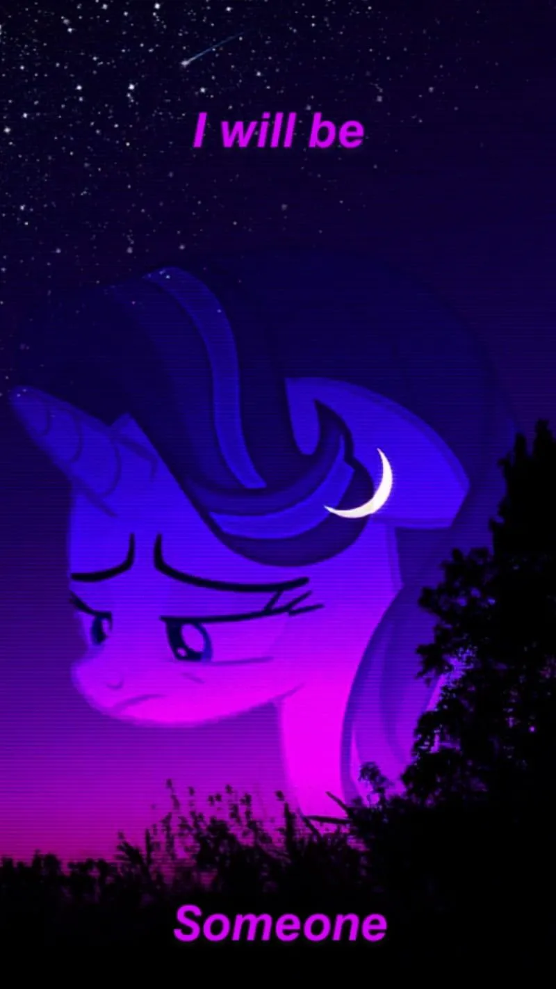 Hopeful Starlight, aesthetic, moon, my little pony, night, purple, quote, starlight glimmer, HD phone wallpaper