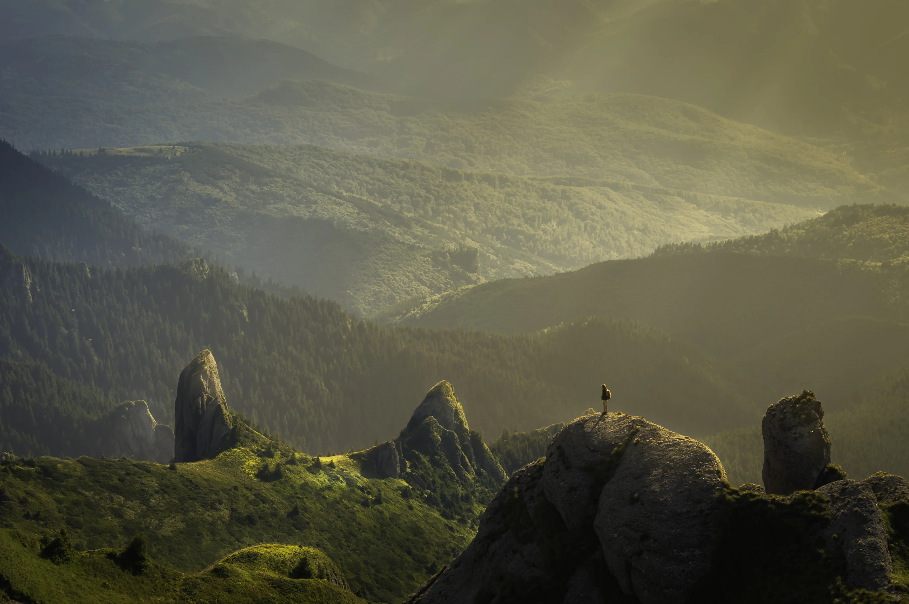 Landscape photography of mountain hit by sun rays photo