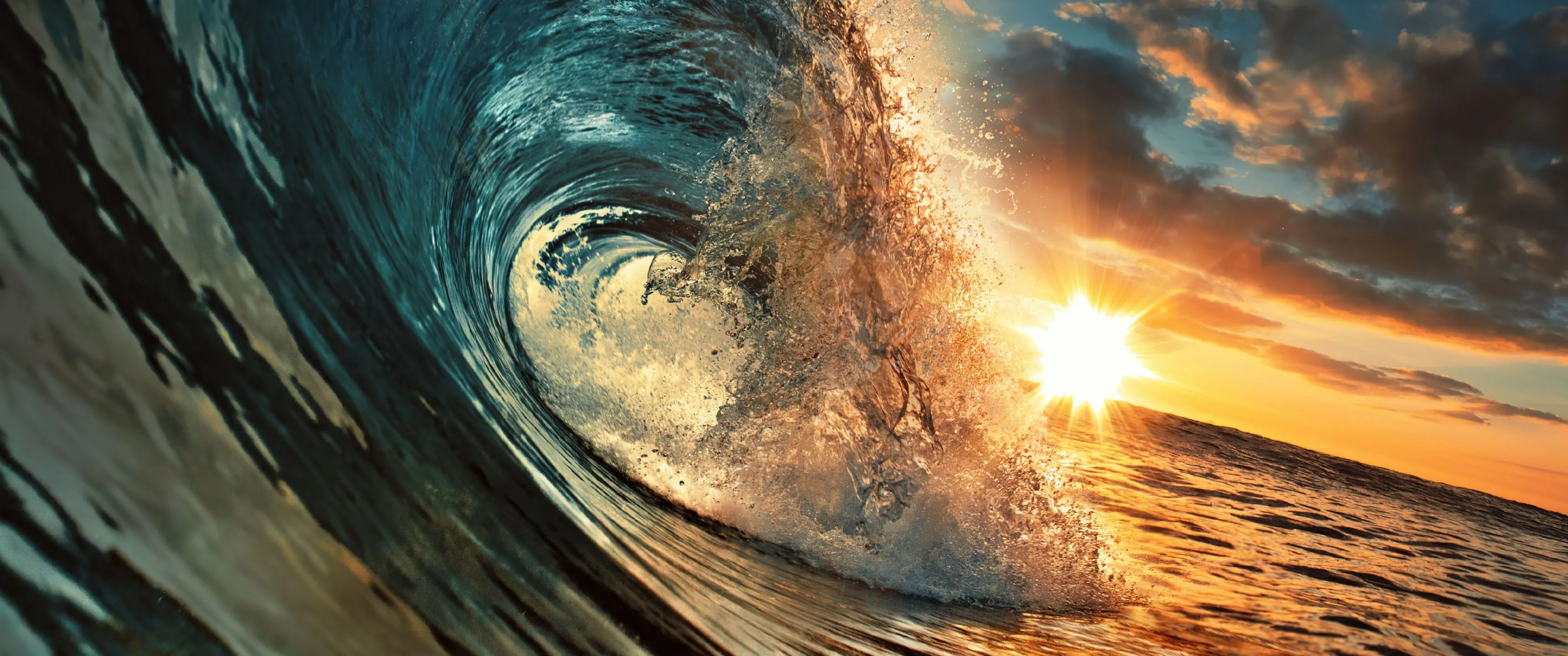 Ocean Waves Wallpaper 4K, Sunset, Hawaii, Tropical