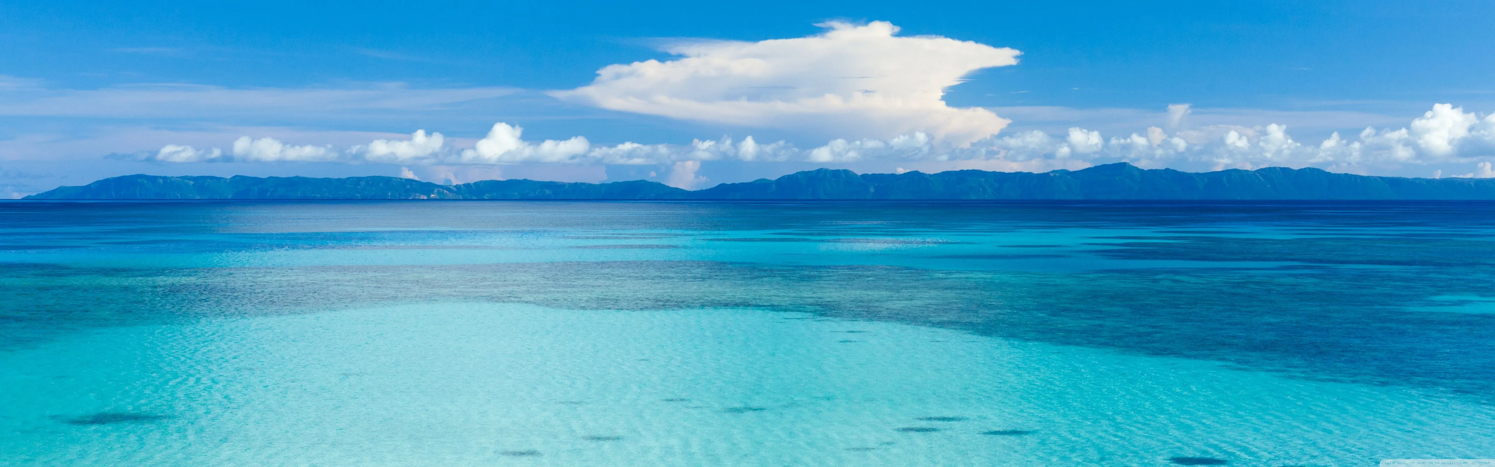 Island Beach Panoramic View 4K UHD Wallpaper for UltraHD Desktop and TV, Widescreen and UltraWide Display, Dual and Triple Monitor, Smartphone and Tablet Devices