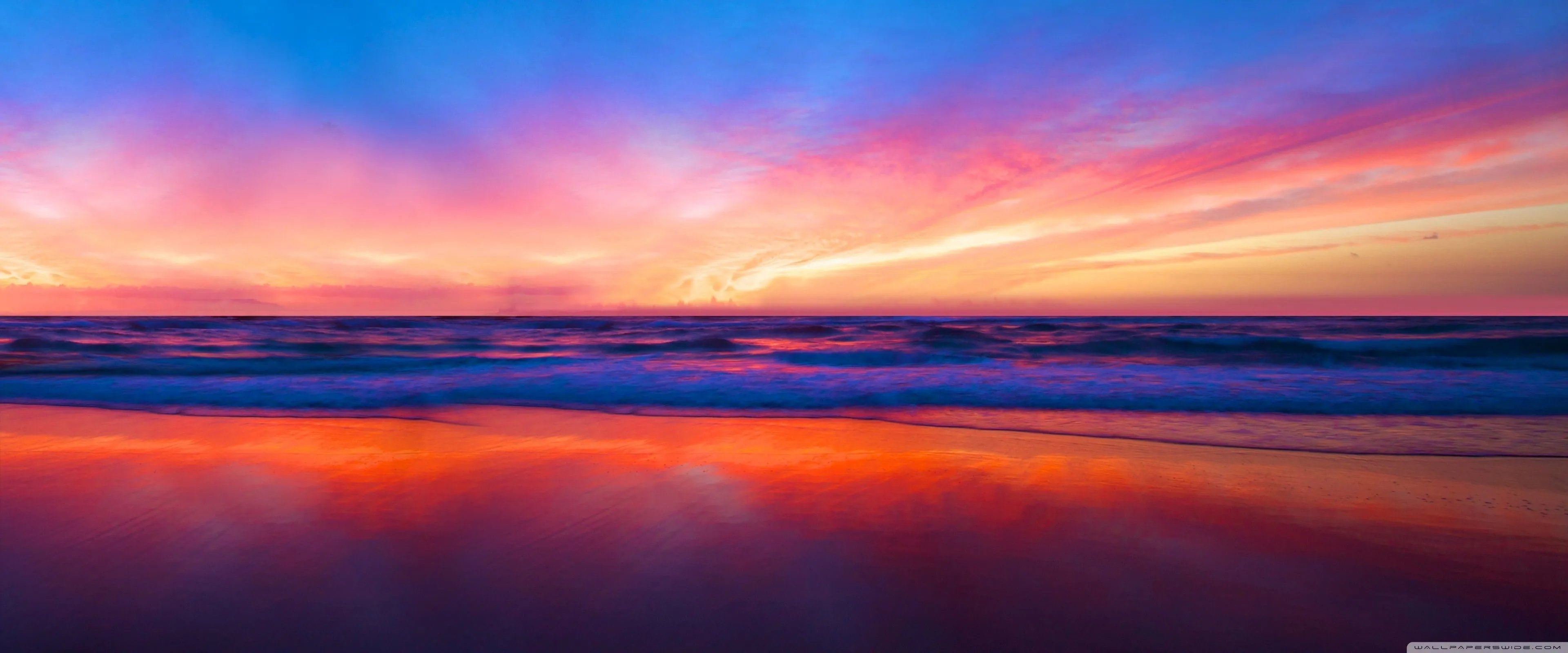 Sunset Beach Reflection 4K UHD Wallpaper for UltraHD Desktop and TV, Widescreen and UltraWide Display, Smartphone and Tablet Devices