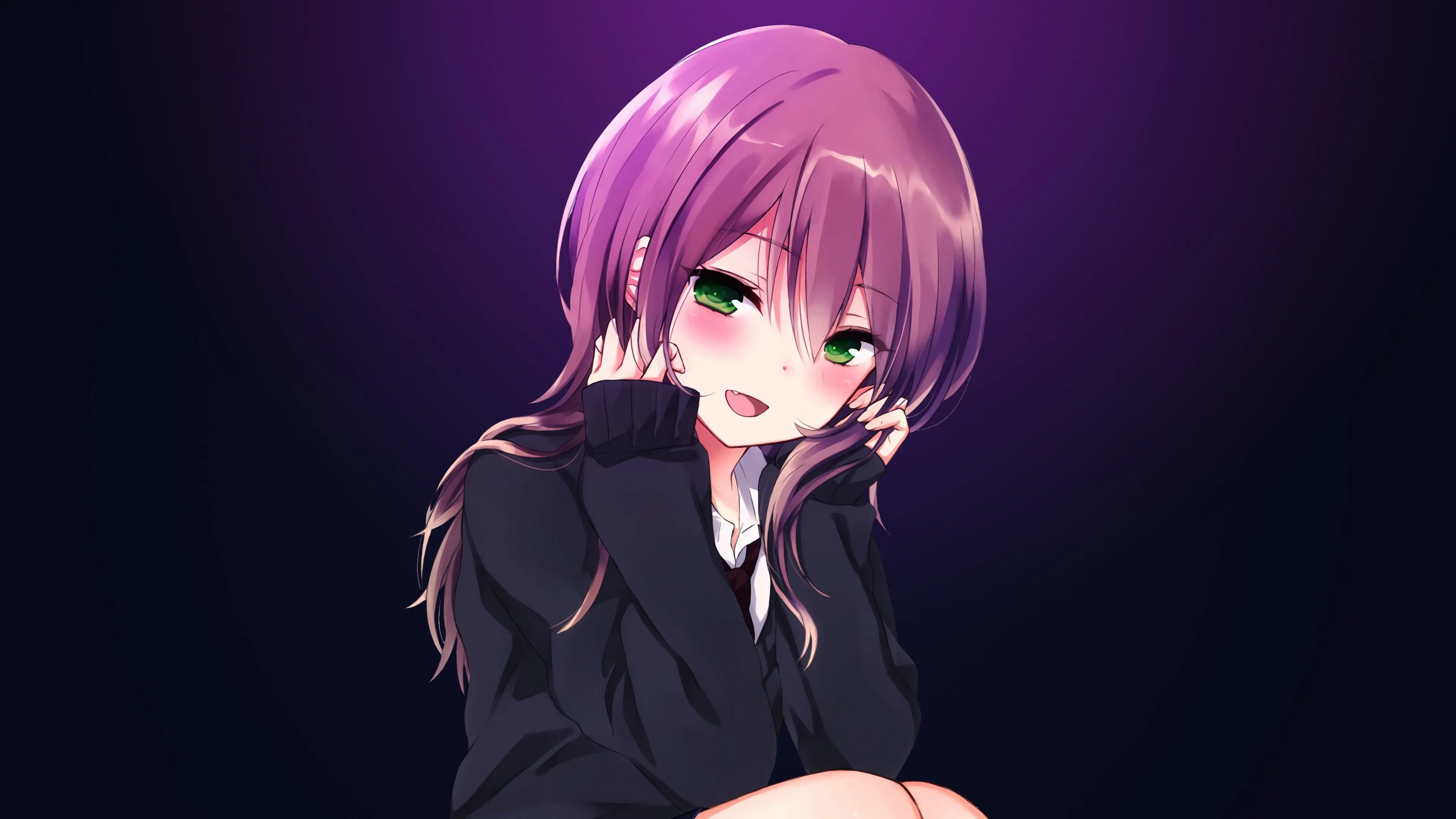 Purple hair cute girl 2017 Anime Poster 4K Ultra HD