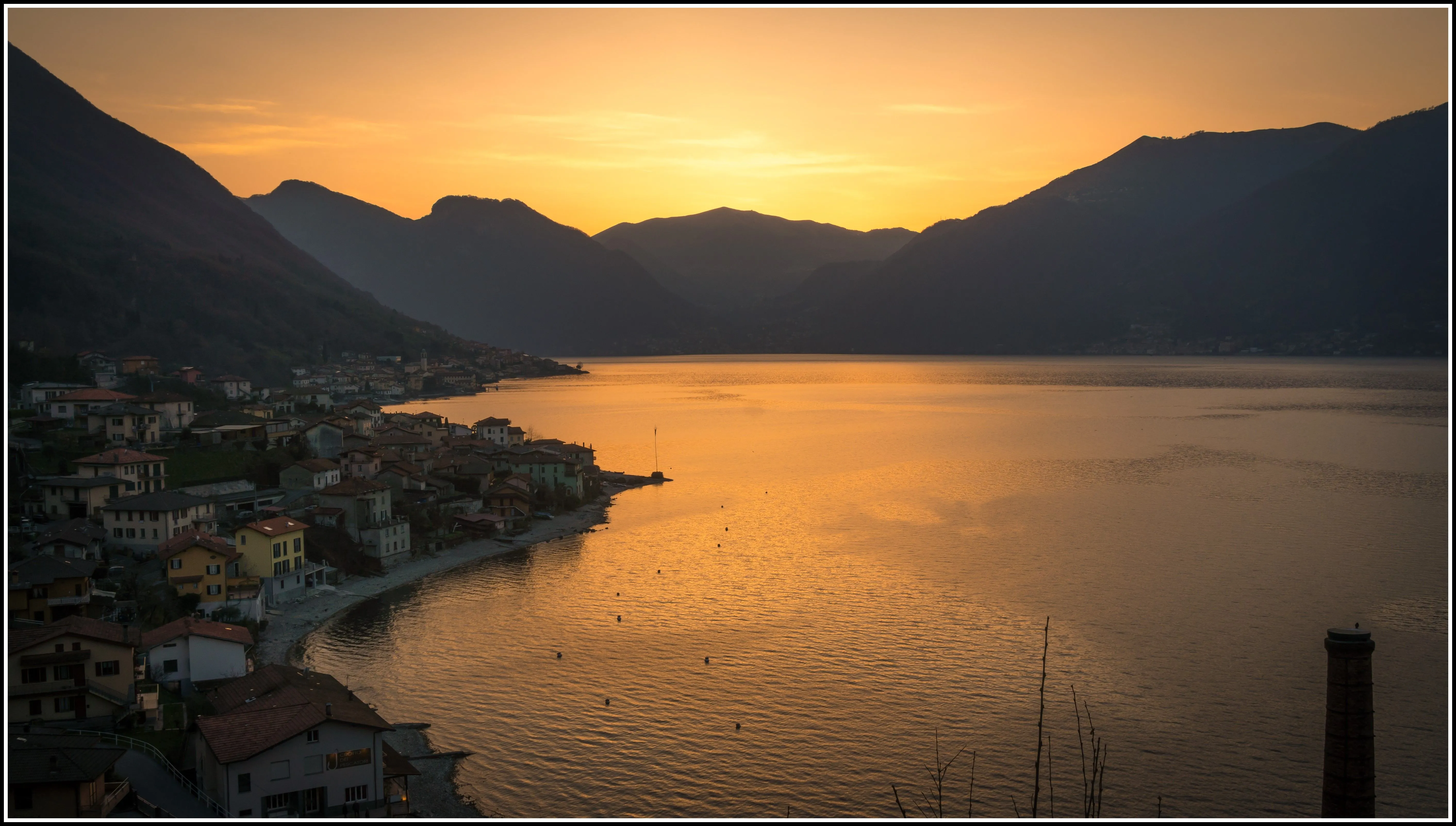 4K, nature, Italy, lake, sunset, sunlight, Lake Como, HD Wallpaper