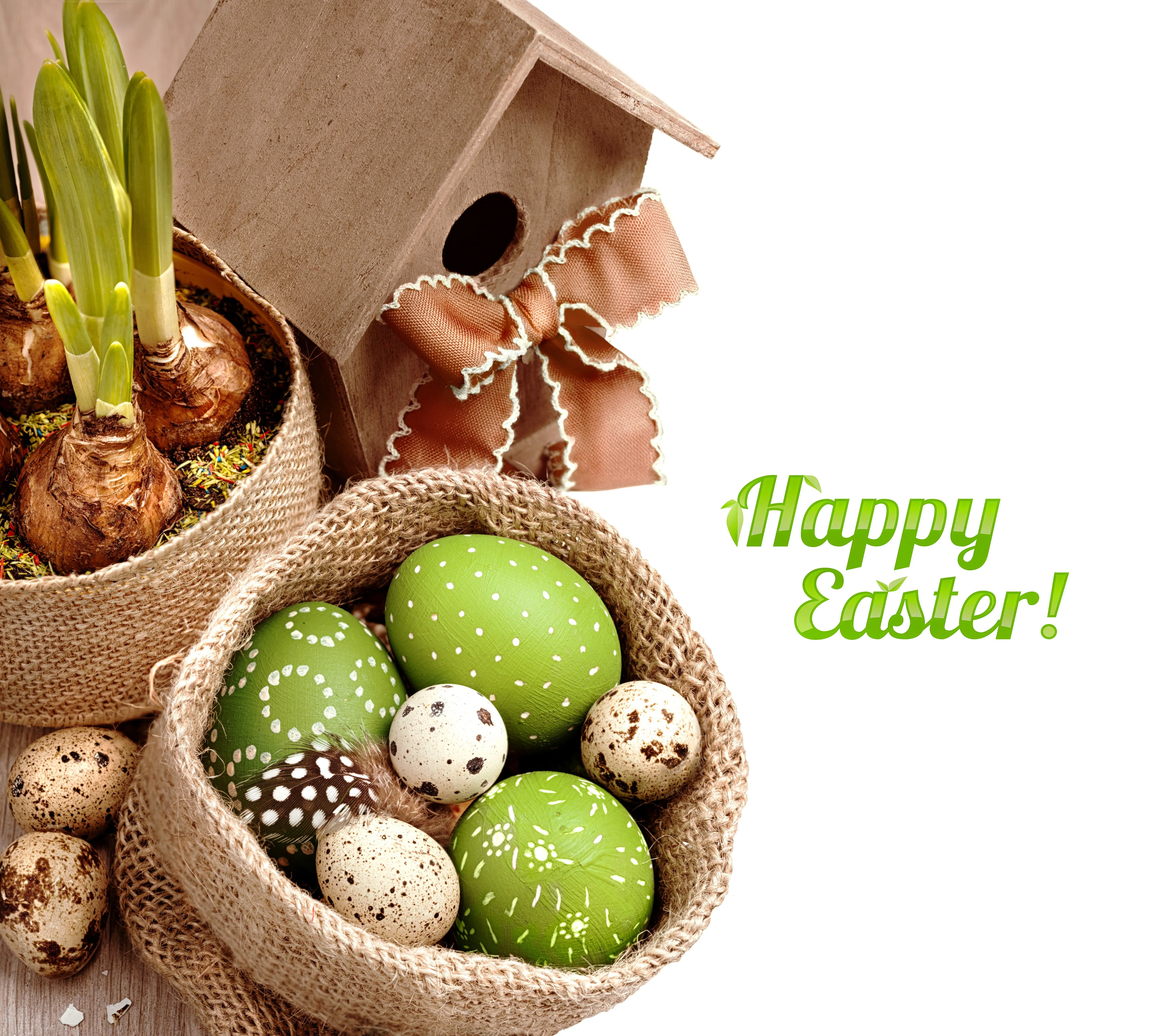 4K, 5K, Holidays, Easter, Eggs, Bowknot, HD Wallpaper