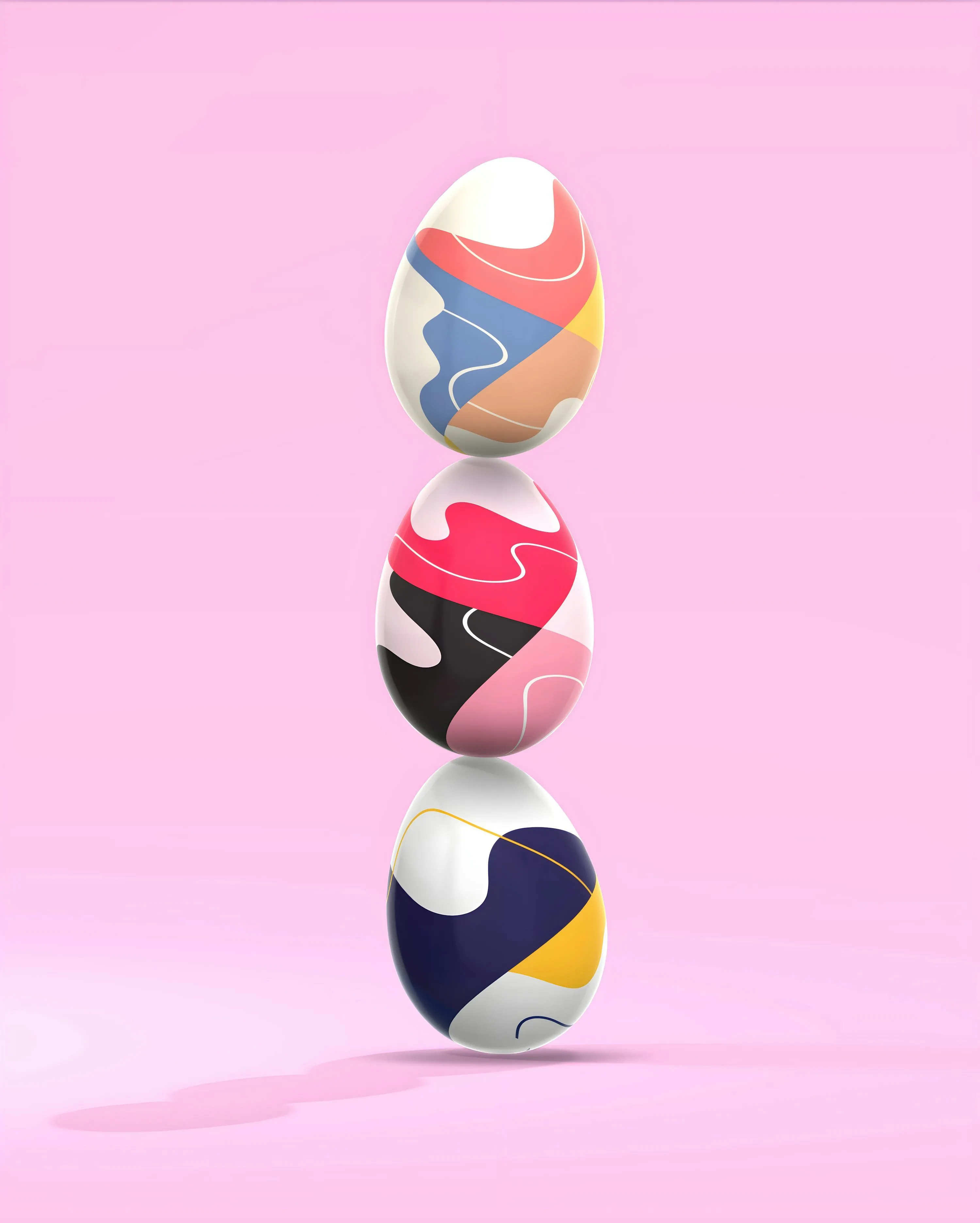 Three colorful balls stacked on top of each other photo