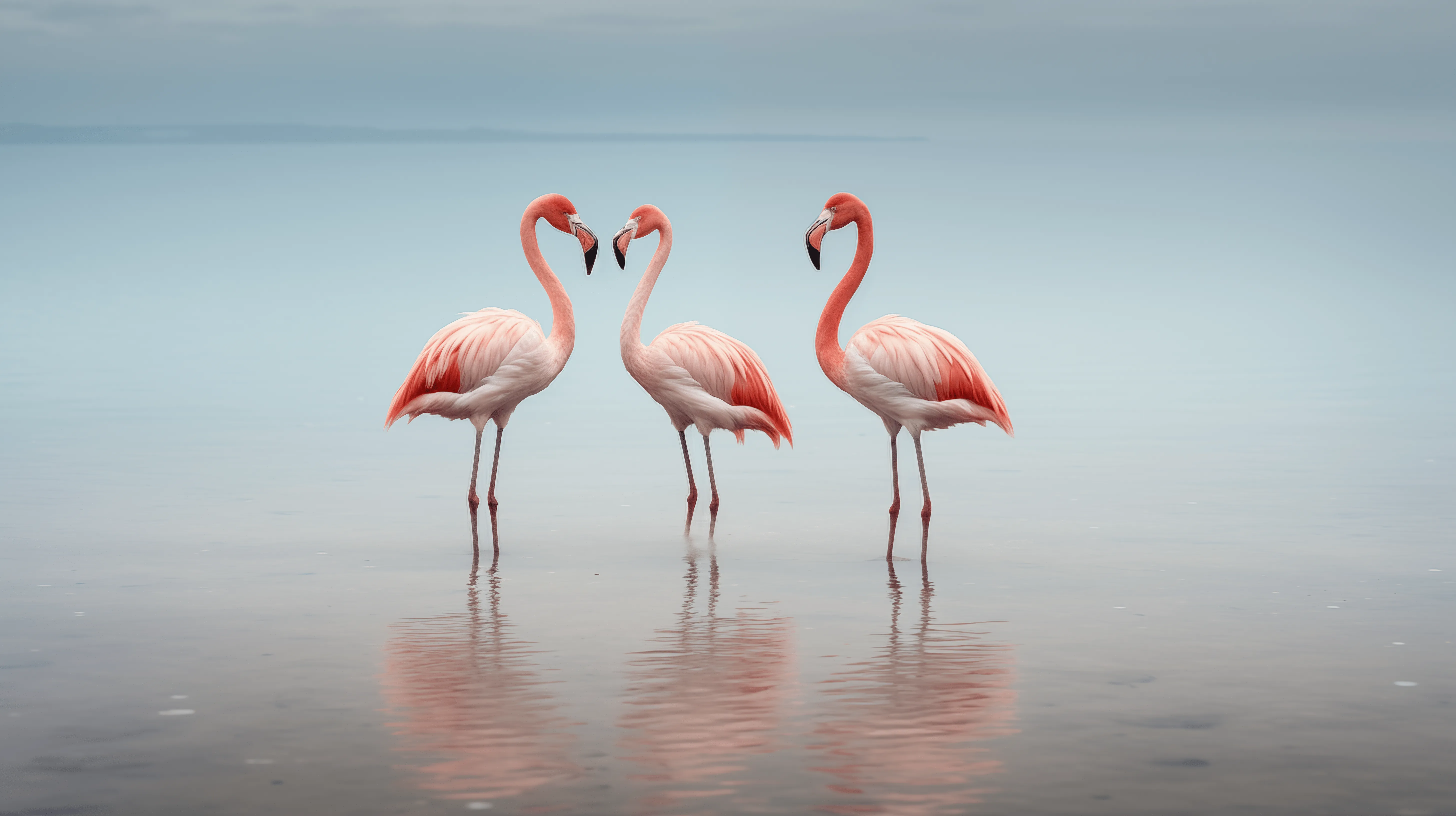 Vibrant Flamingo Flock Ultra HD Wallpaperx2592