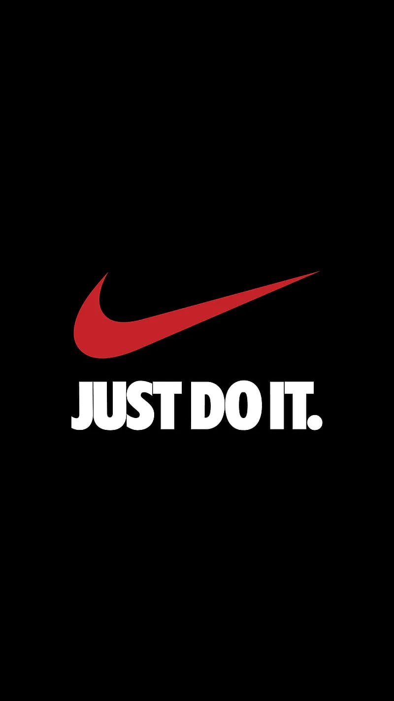 Just Do It, black, logo, brand, nike, red, white, HD phone wallpaper