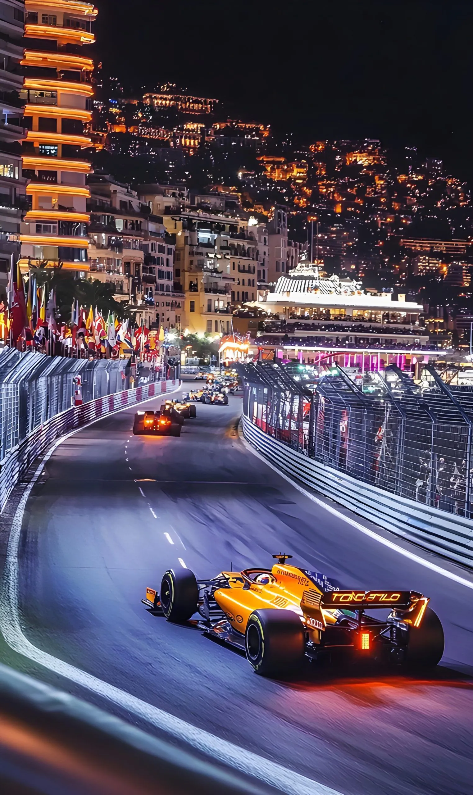 Monaco Grand Prix Night Race: McLaren Dominates Image stock image for commercial use