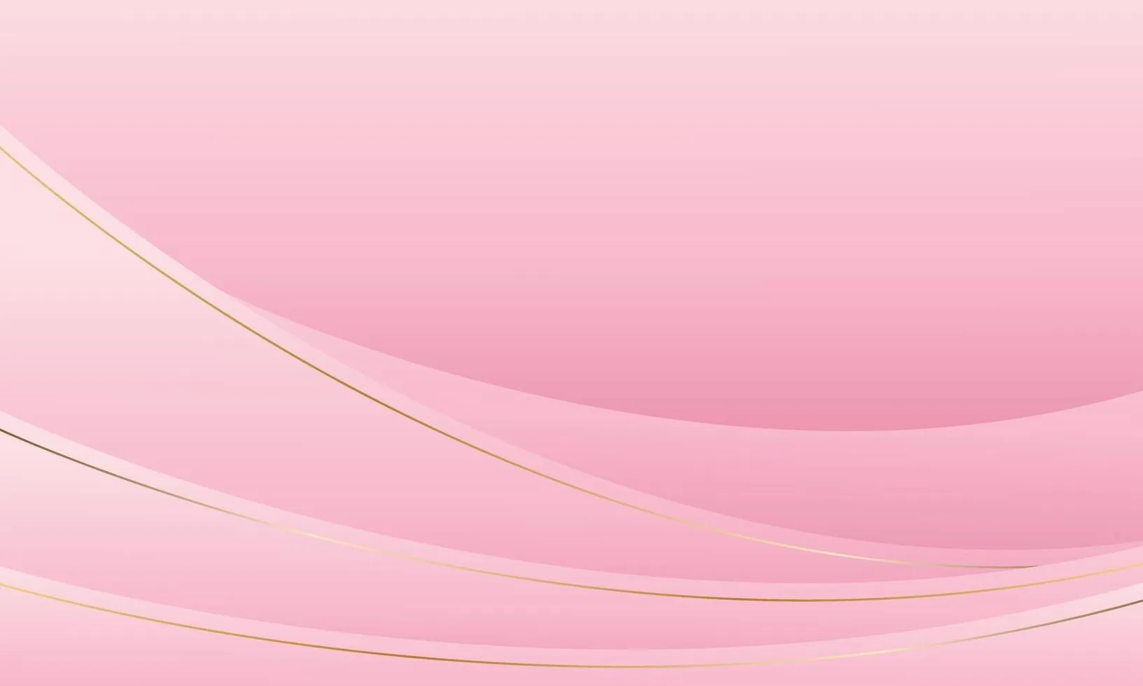 Minimalist pink curve background with gold lines