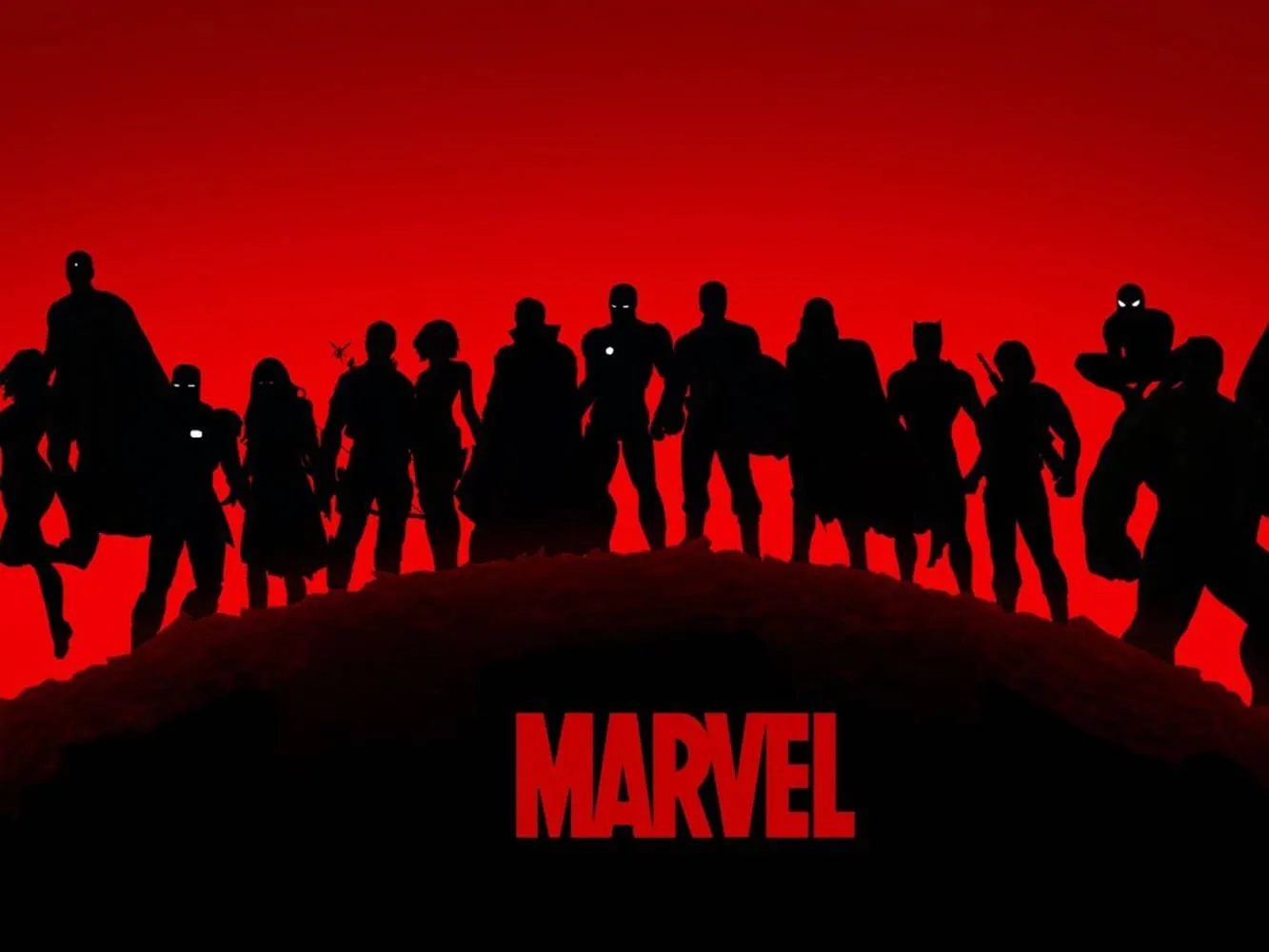 Download Marvel's Avengers Silhouetted Superheroes Desktop Wallpaper