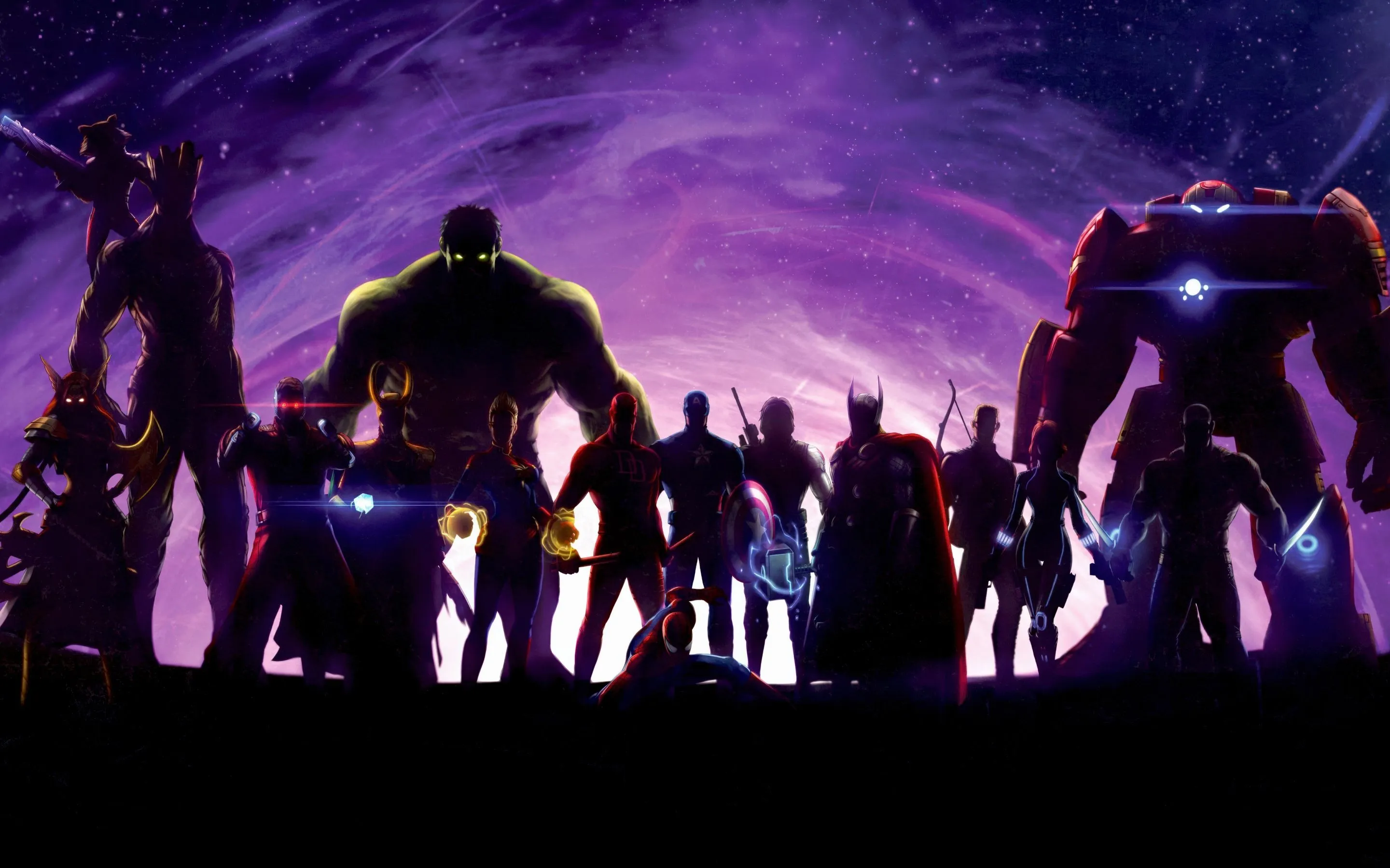 Marvel Superheroes Wallpaper 4K, Silhouette, 5K, Marvel Comics