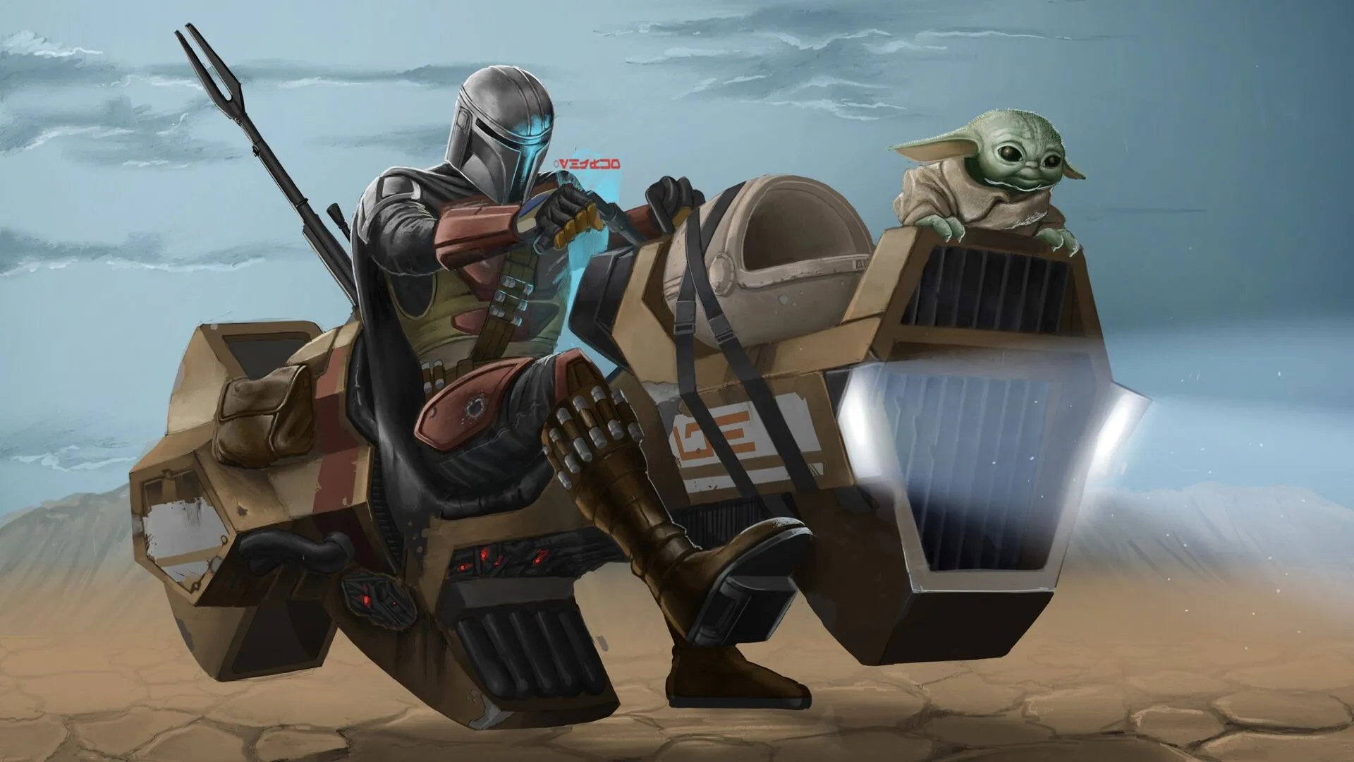 Mandalorian and Grogu Riding Wallpaper, HD TV Series 4K Wallpaper, Image and Background