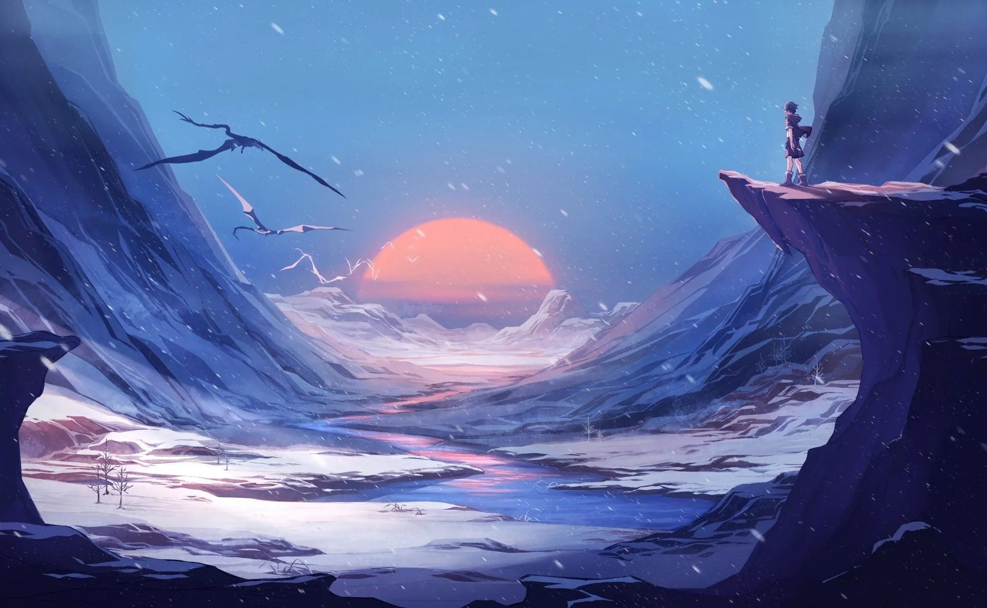 Ethereal Dawn: Original Anime 4K Ultra HD Wallpaper