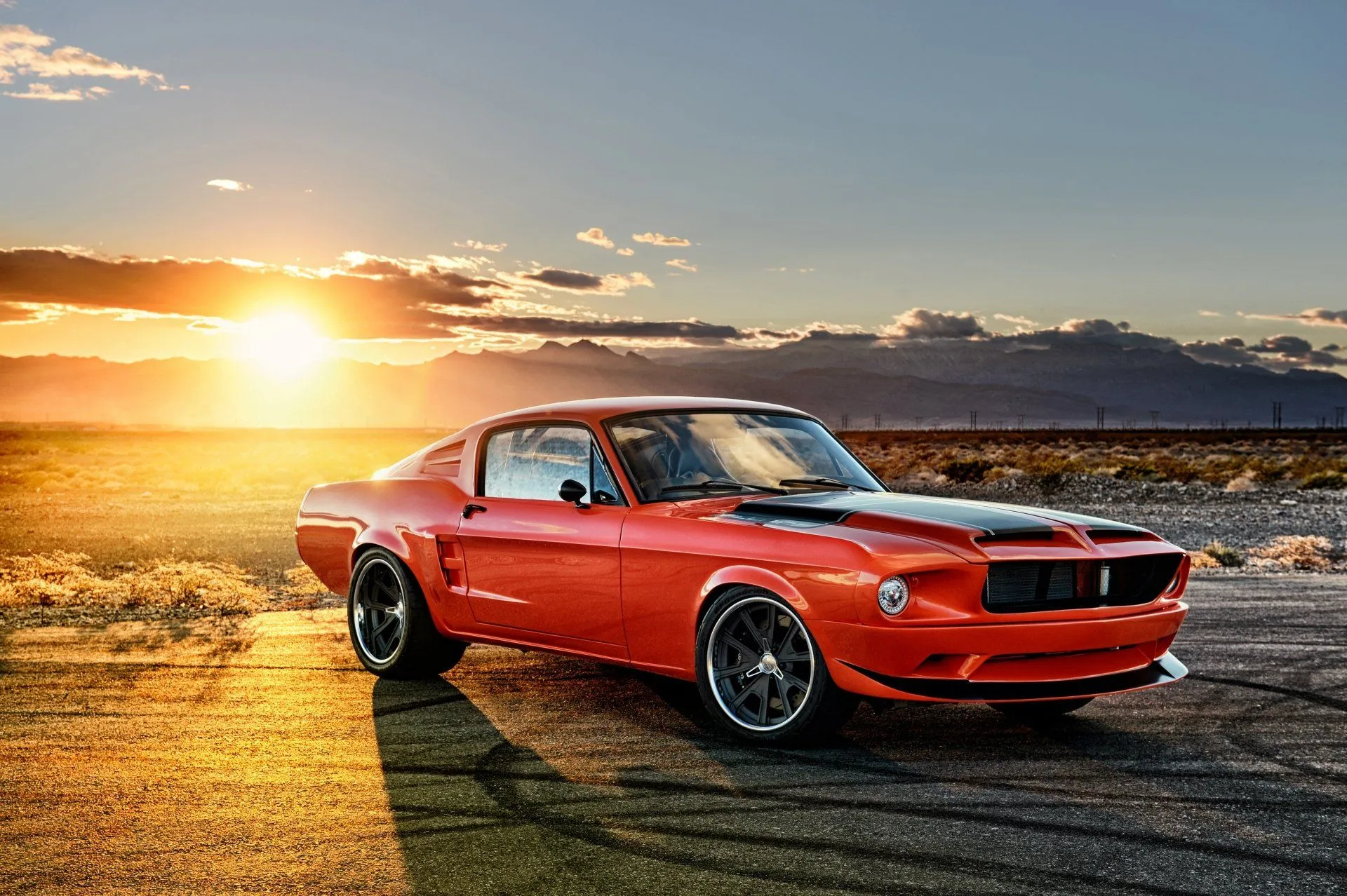 Ford Mustang Fastback Muscle Car at SunsetK Ultra HD Wallpaperx2726