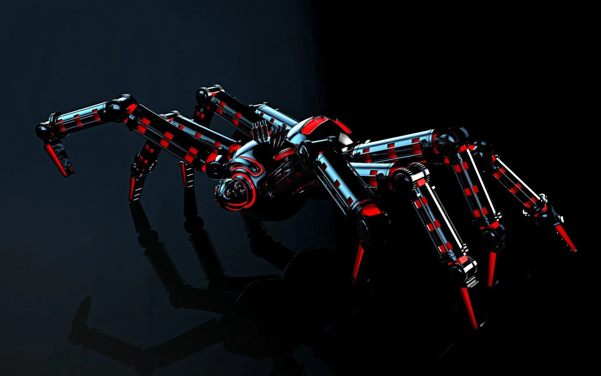 Iron spider Robot with red details
