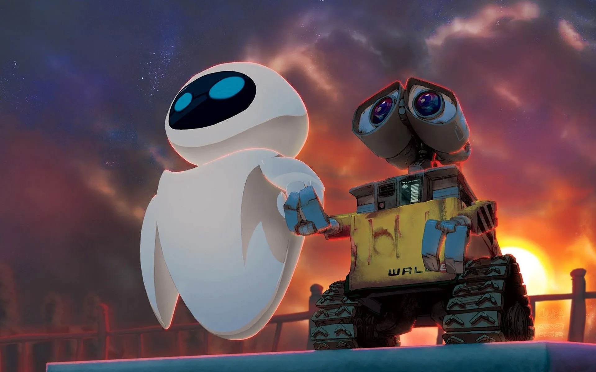 Two robots save and revive life on Earth