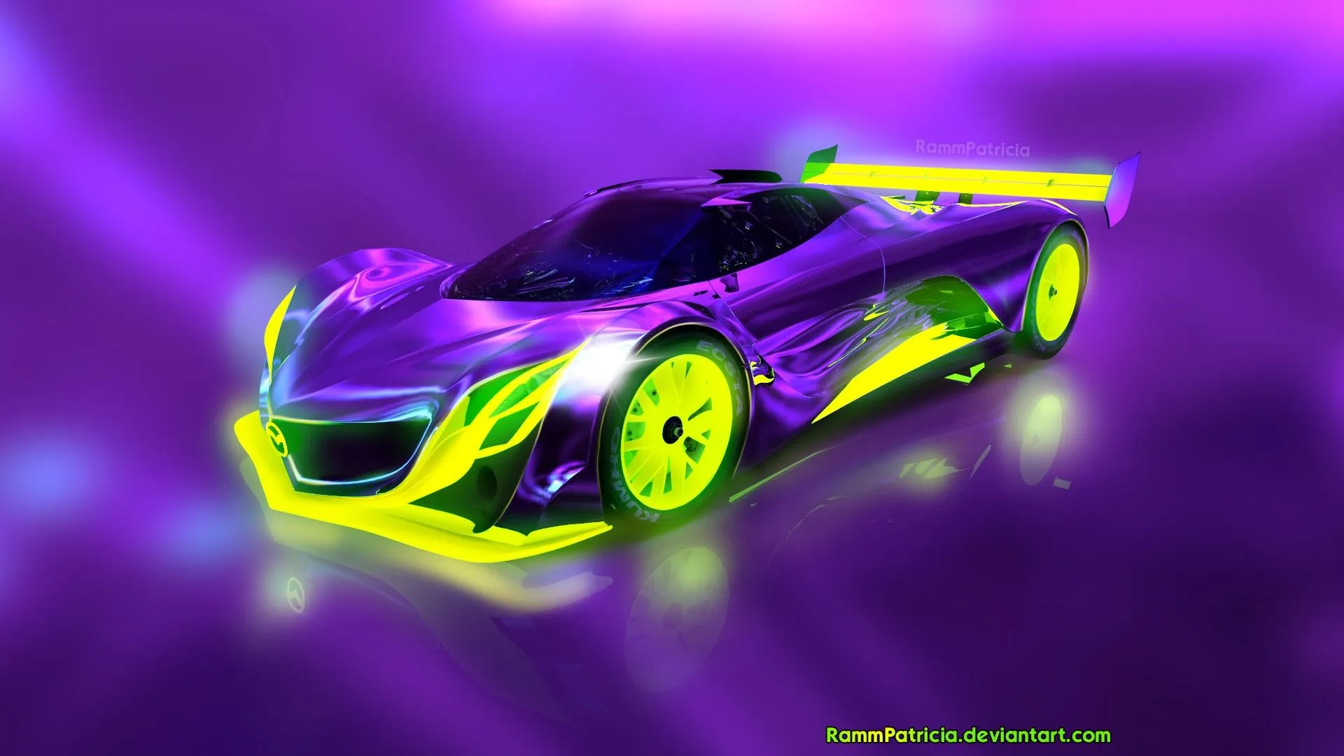 Mazda Furai Neon Glow Concept Car, HD Wallpaper