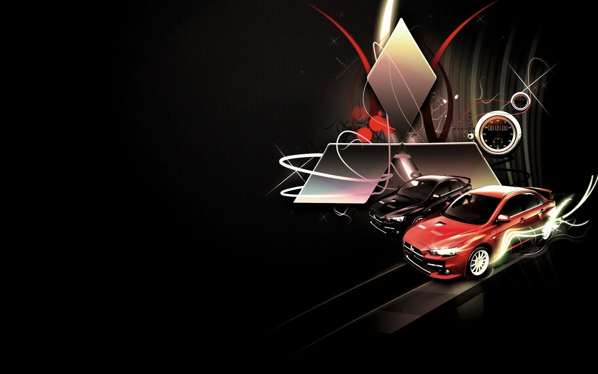 Cars With Geometric Shapes On A Black