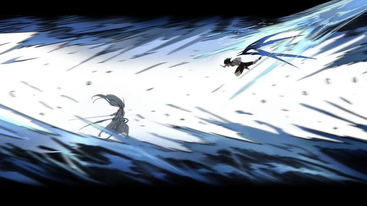 Textless panel of Bam vs White. Sized for computer desktop wallpaper. #TowerOfGod #ToG