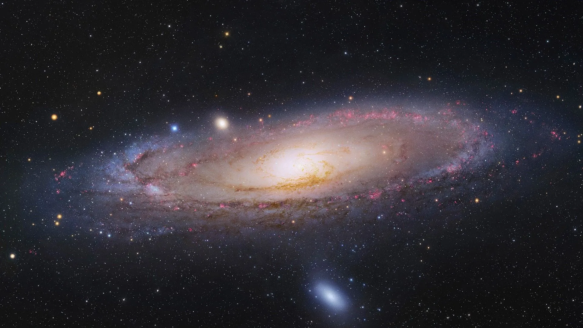 digital art, Andromeda, space art, space, galaxy, stars, black, Constellation Andromeda, HD Wallpaper