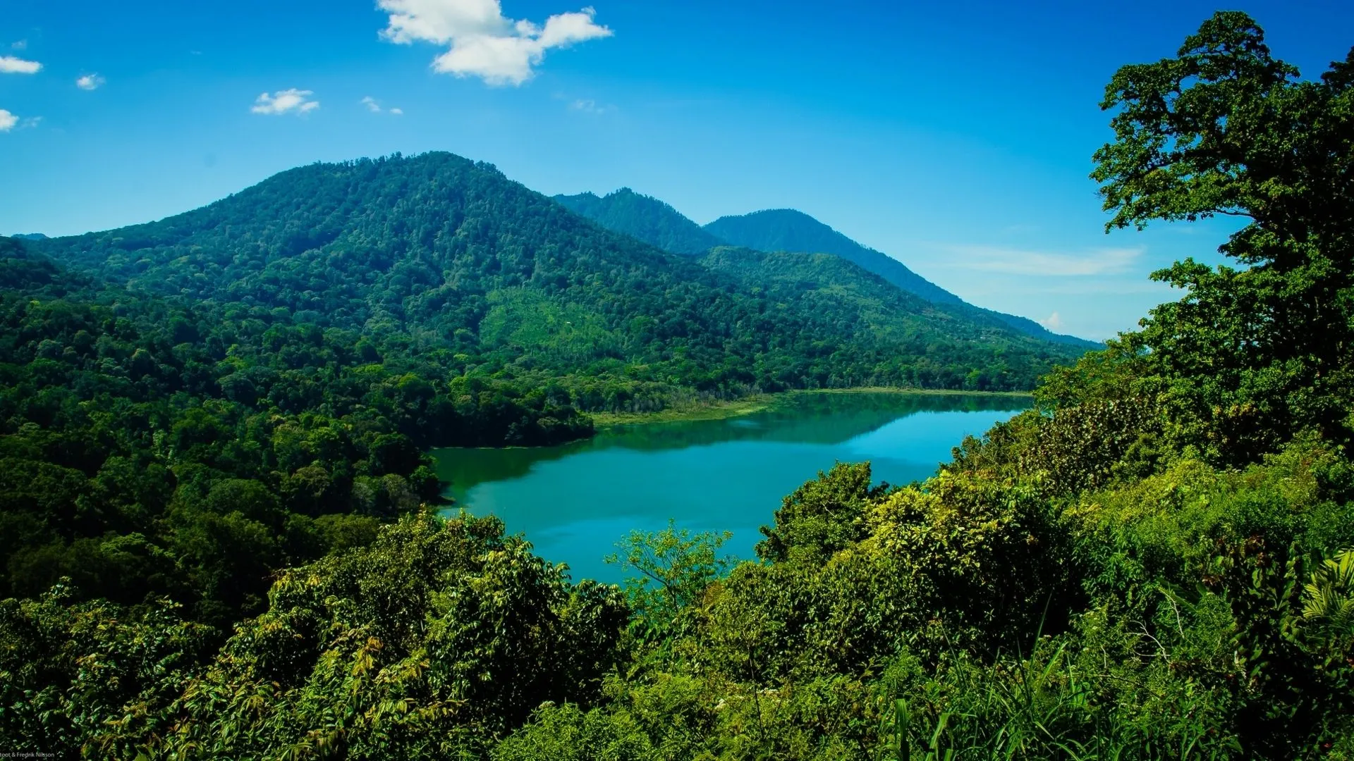 Wallpaper forest, mountains, lake, Bali, Indonesia, Bali, Indonesia for mobile and desktop, section пейзажи, resolution 1920x1080