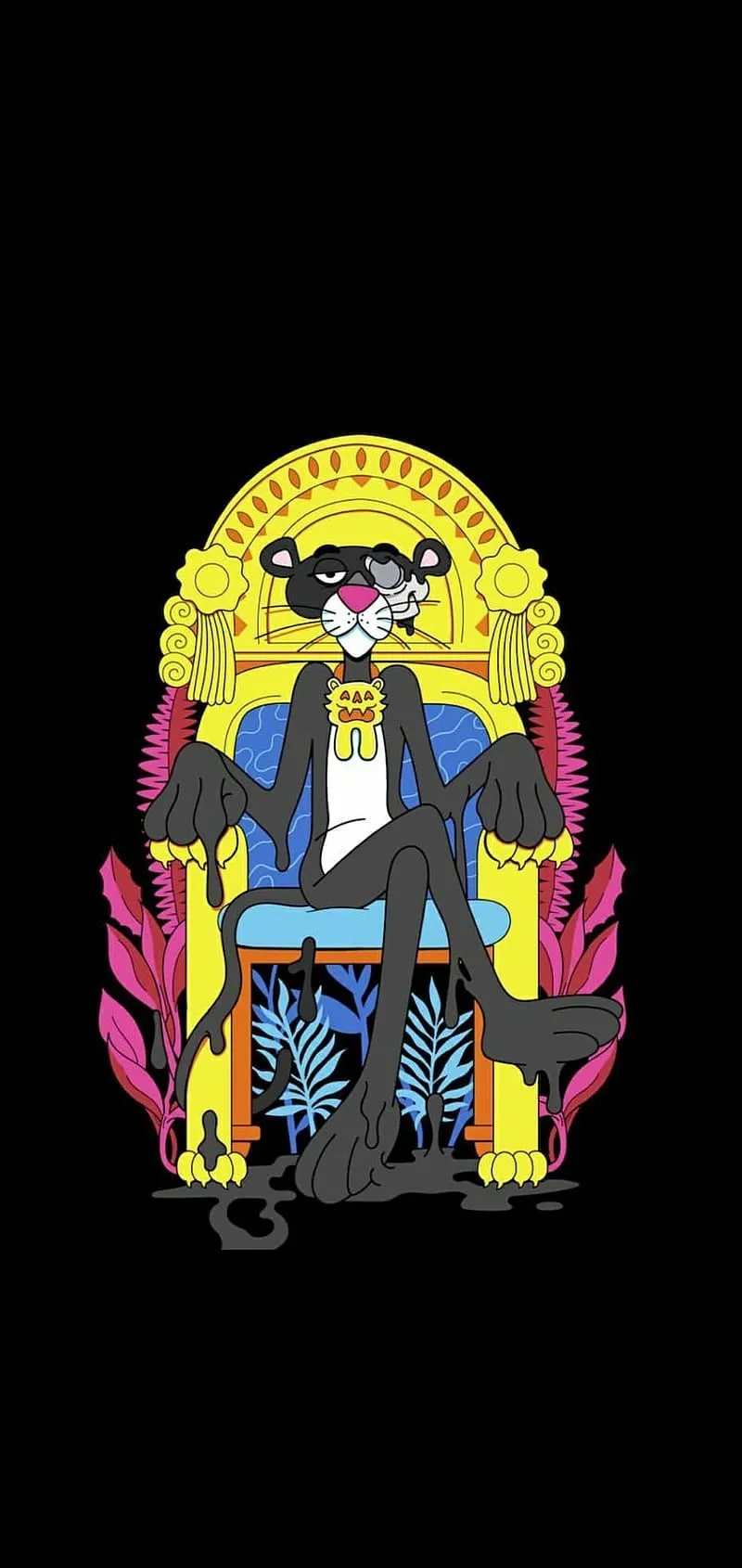 Black Pink Panther, art, pink panther, gondek, HD phone wallpaper