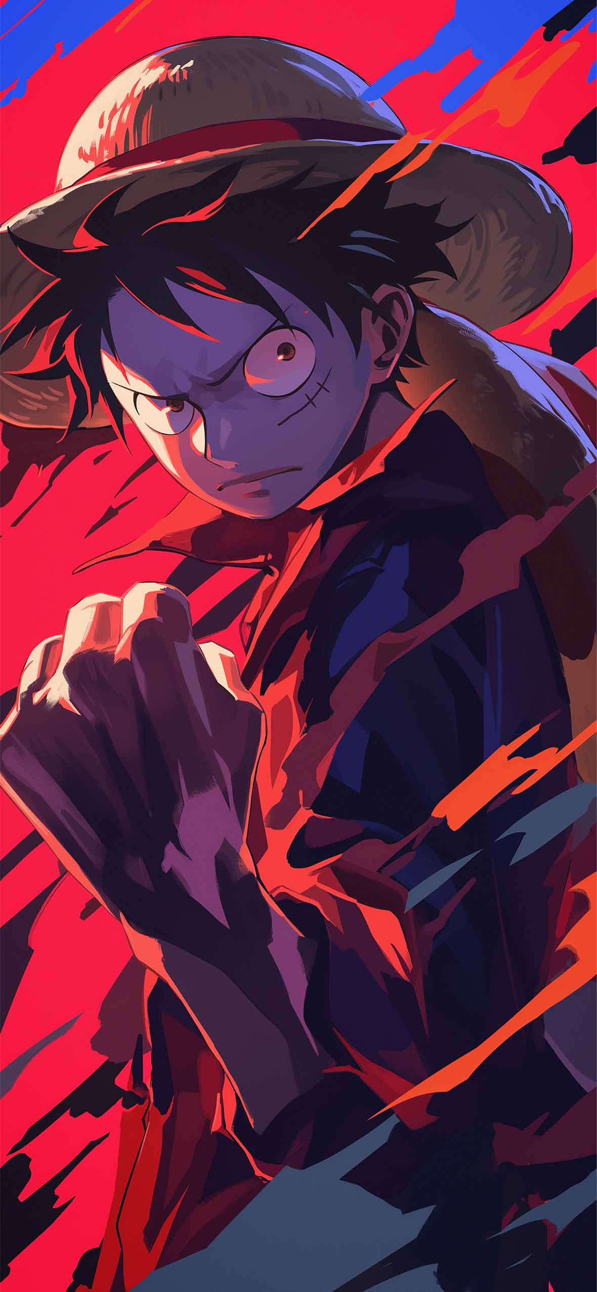 One Piece Decisive Luffy Straw Hat Red Wallpaper