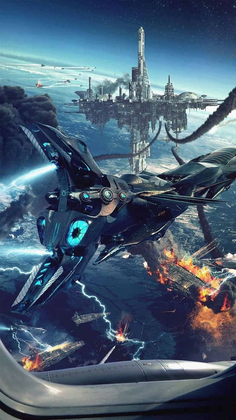 Ƒ↑TAP AND GET THE APP! For Geeks Fantasy Spaceship Blue Space Floating City Fantastic Planet Ama. Sci fi, HD phone wallpaper