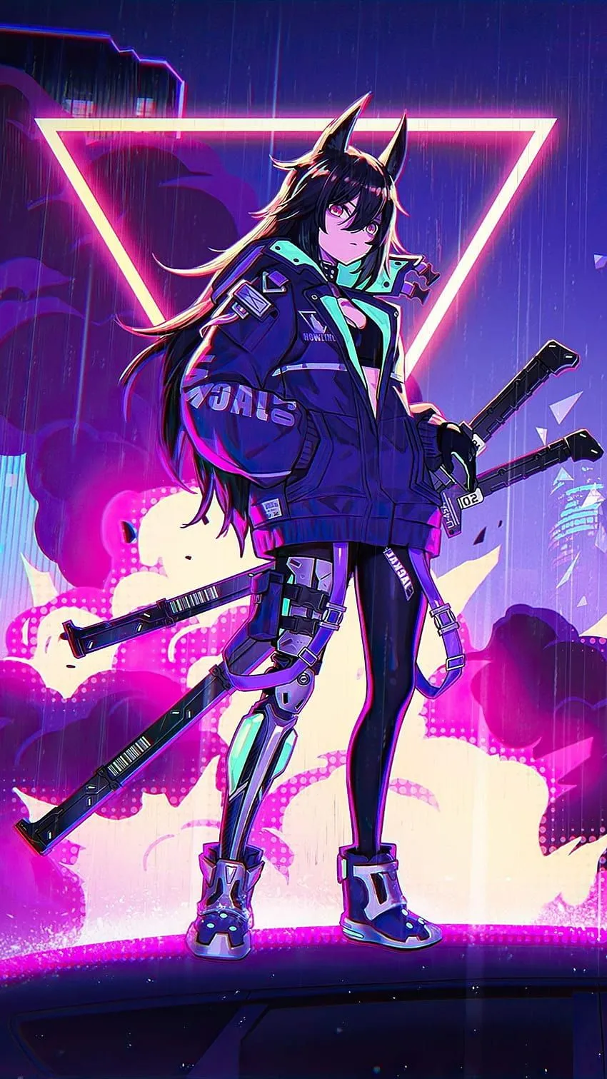 Neon Anime Phone, cyberpunk phone HD phone wallpaper