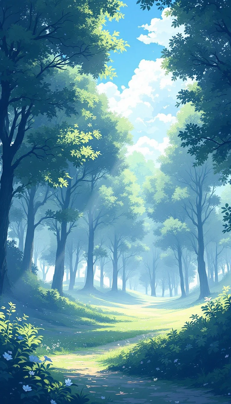 Free Sunlit Forest Trail Image, Forest, Path