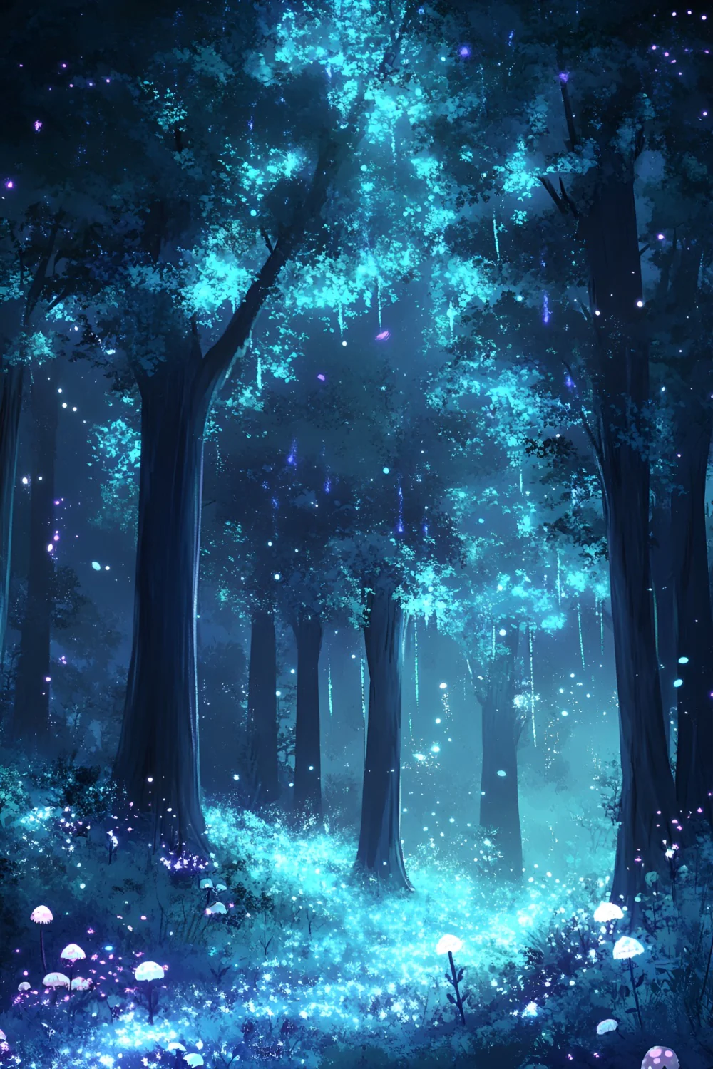 Forest Photo Backdrop Blue Fairyland Forest Bloom Backdrop CSH4 104