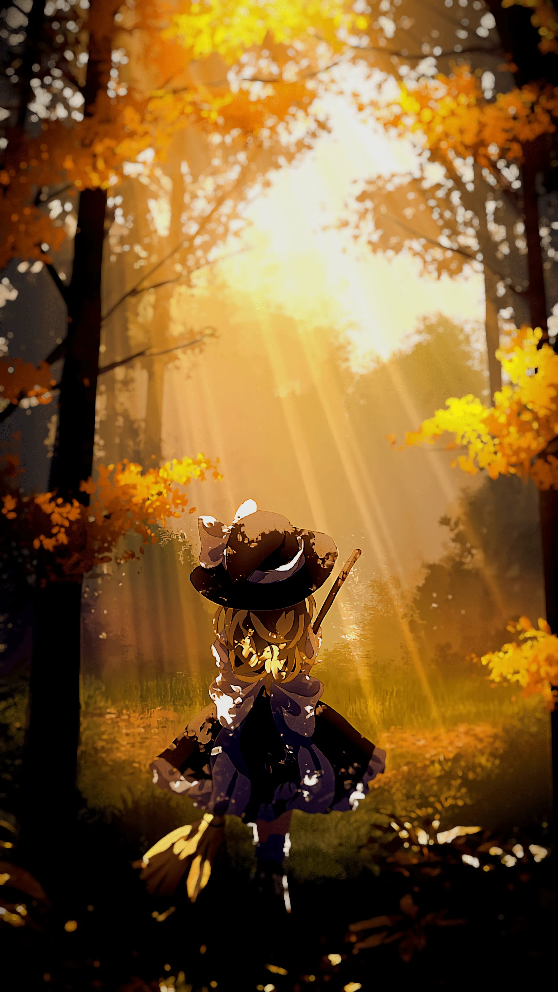 Download Forest Marisa Kirisame Anime Touhou Anime Forest Phone Wallpaper