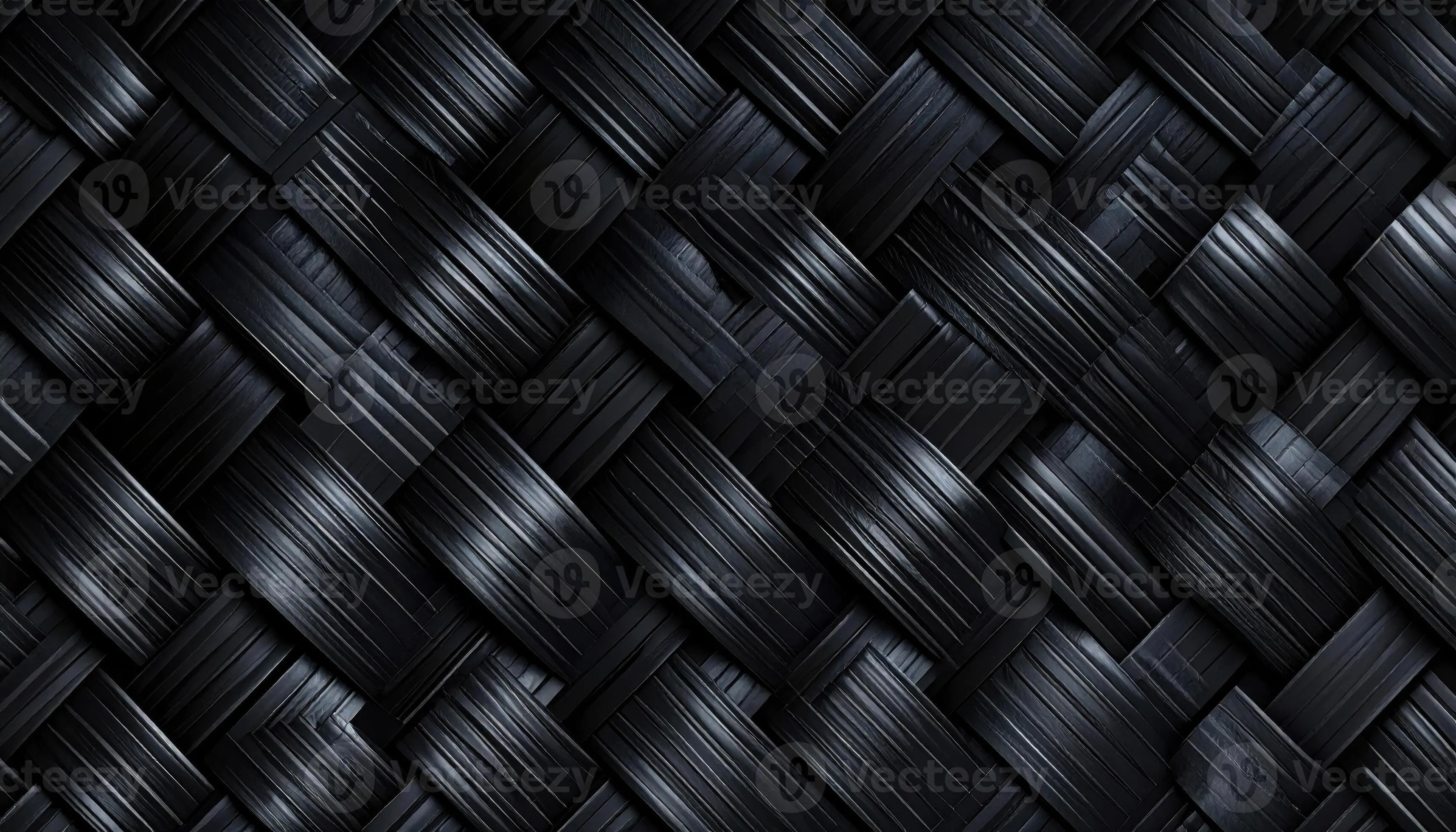 Close up carbon fiber twill weave 2x2 satin black seamless wallpaper background representing technology material detail suitable for modern design