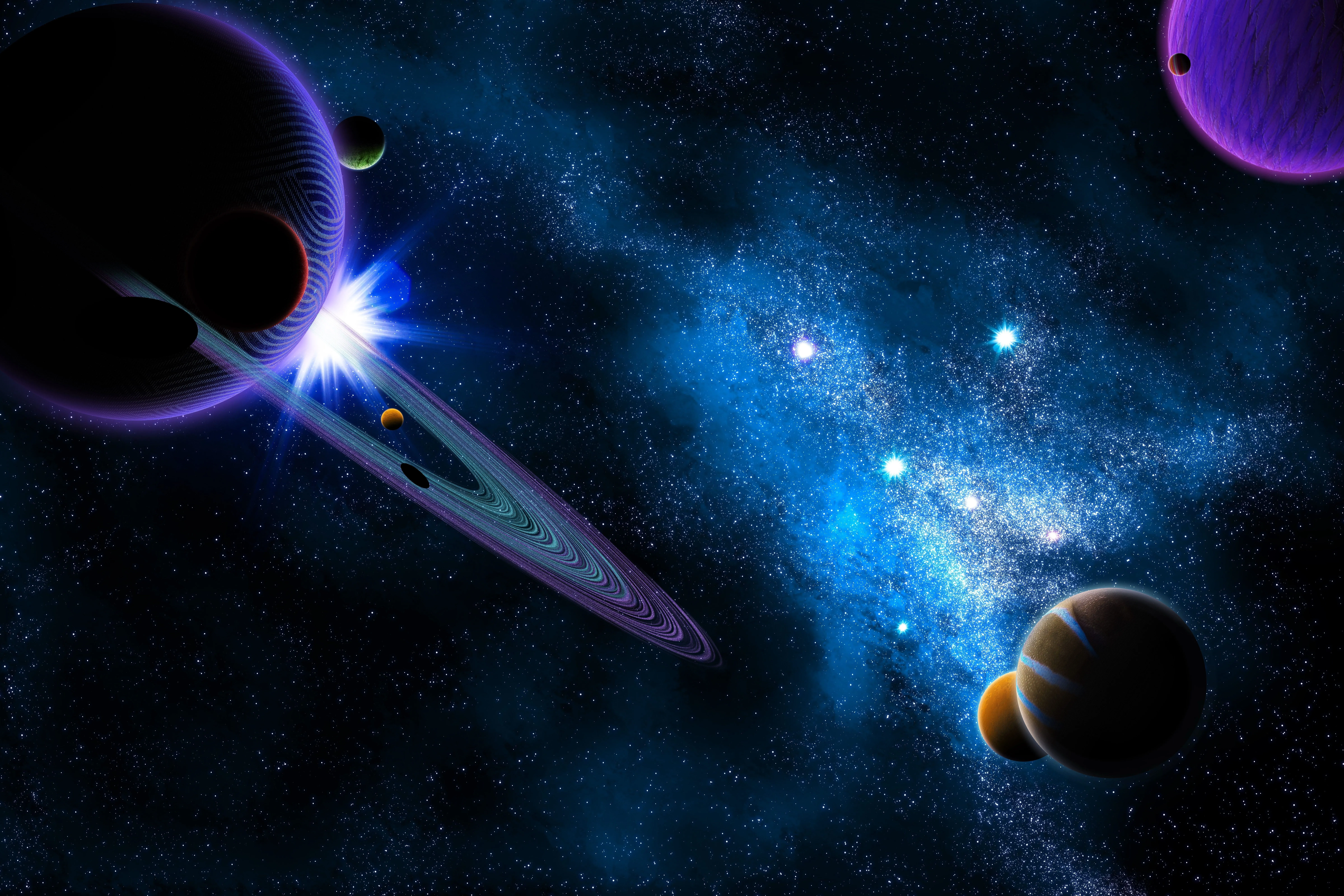 Wallpaper Blue and White Space Ship, Background Free Image