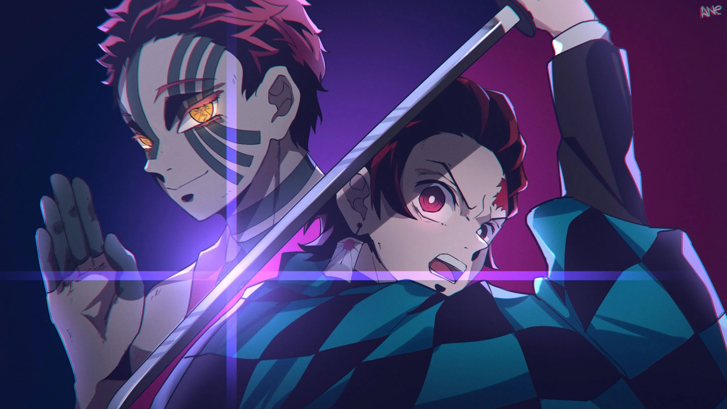 Akaza x Tanjiro Kamado HD Demon Slayer: Kimetsu no Yaiba Art Wallpaper, HD Anime 4K Wallpaper, Image and Background
