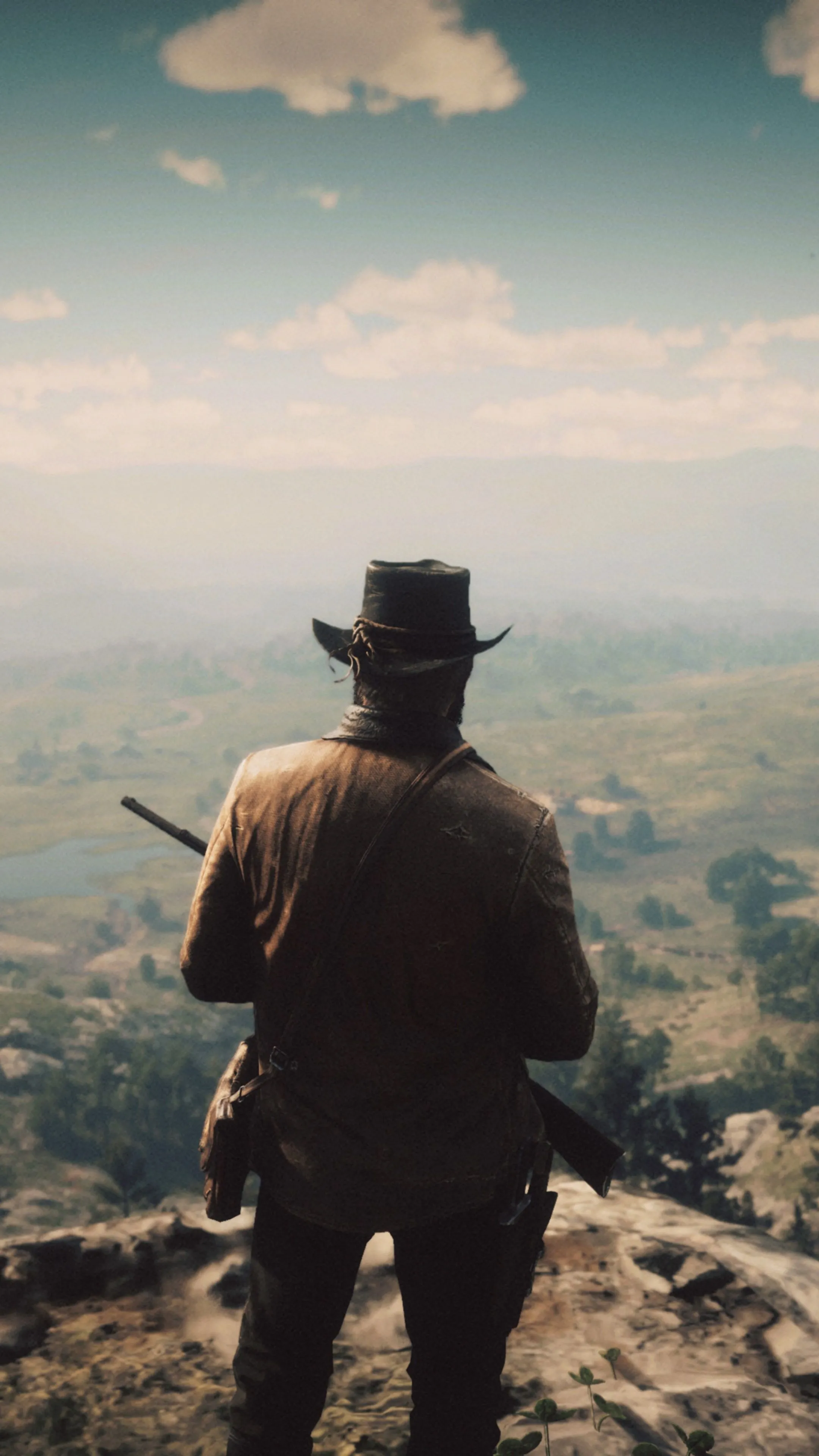 Man With Rifle In Red Dead Redemption 2 4K HD Phone Wallpaper