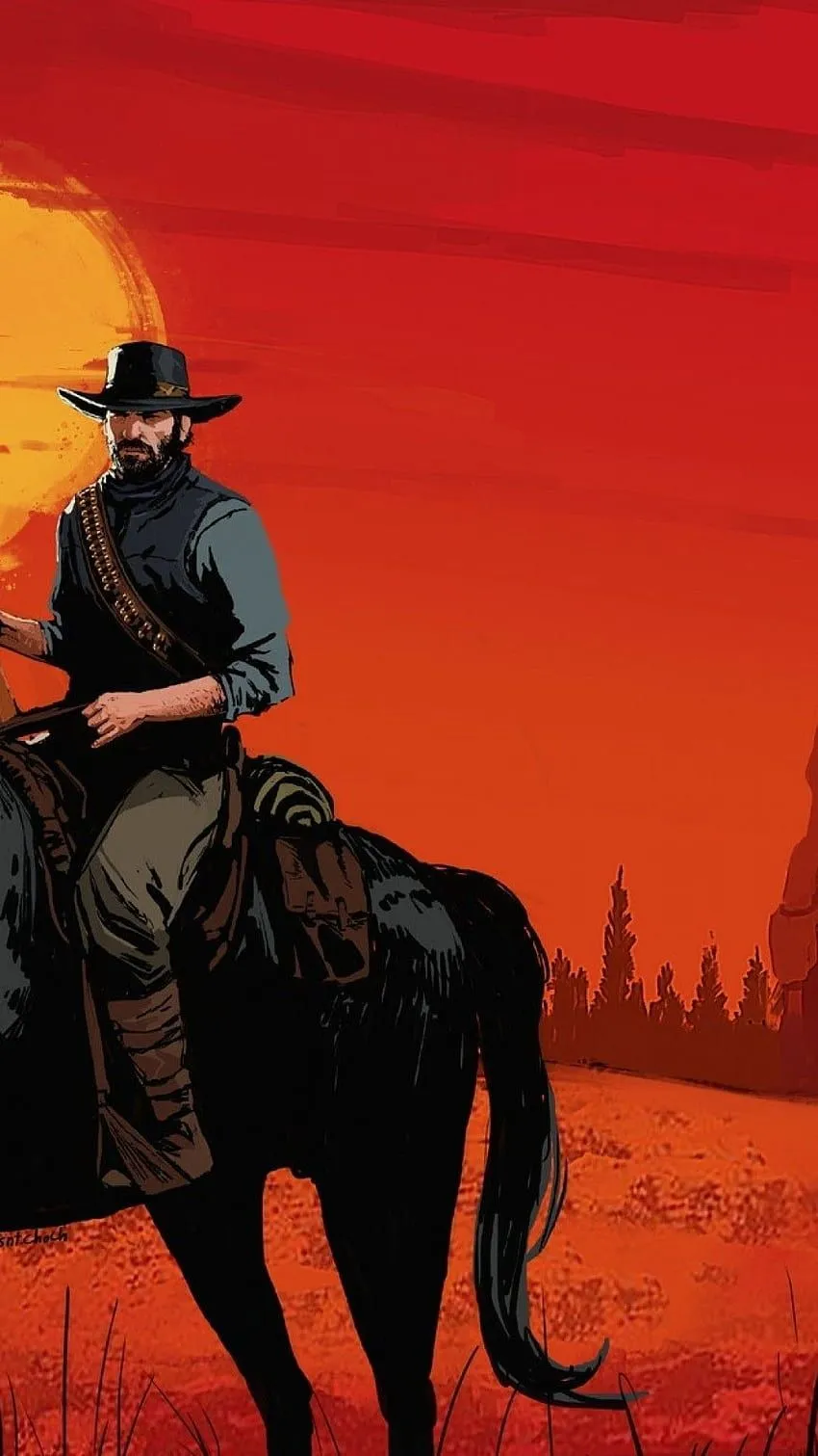 Red Dead Redemption 2, Artwork, Horses, Western HD phone wallpaper