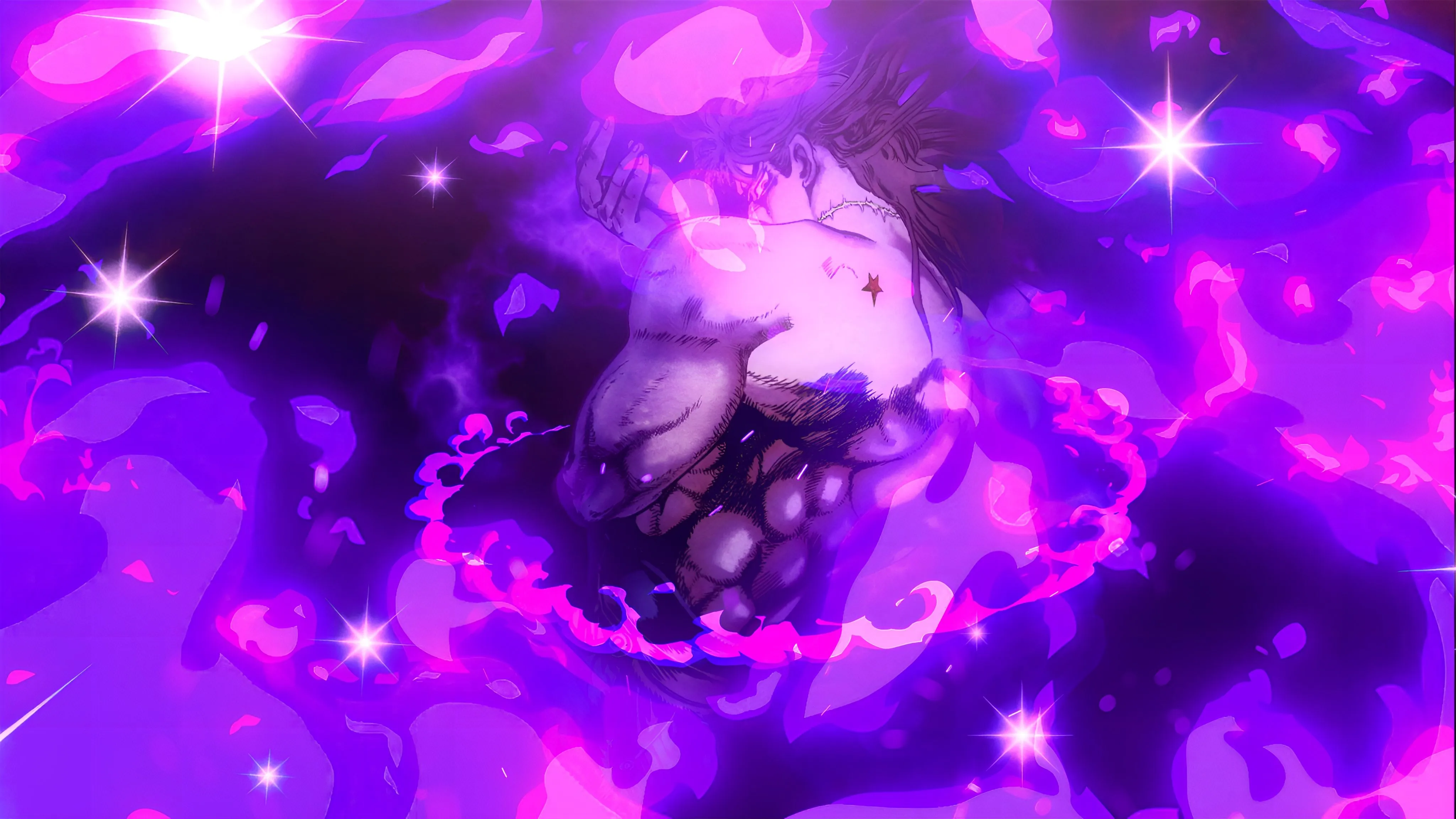 DIO Awakening Purple Aura 4K Wallpaper