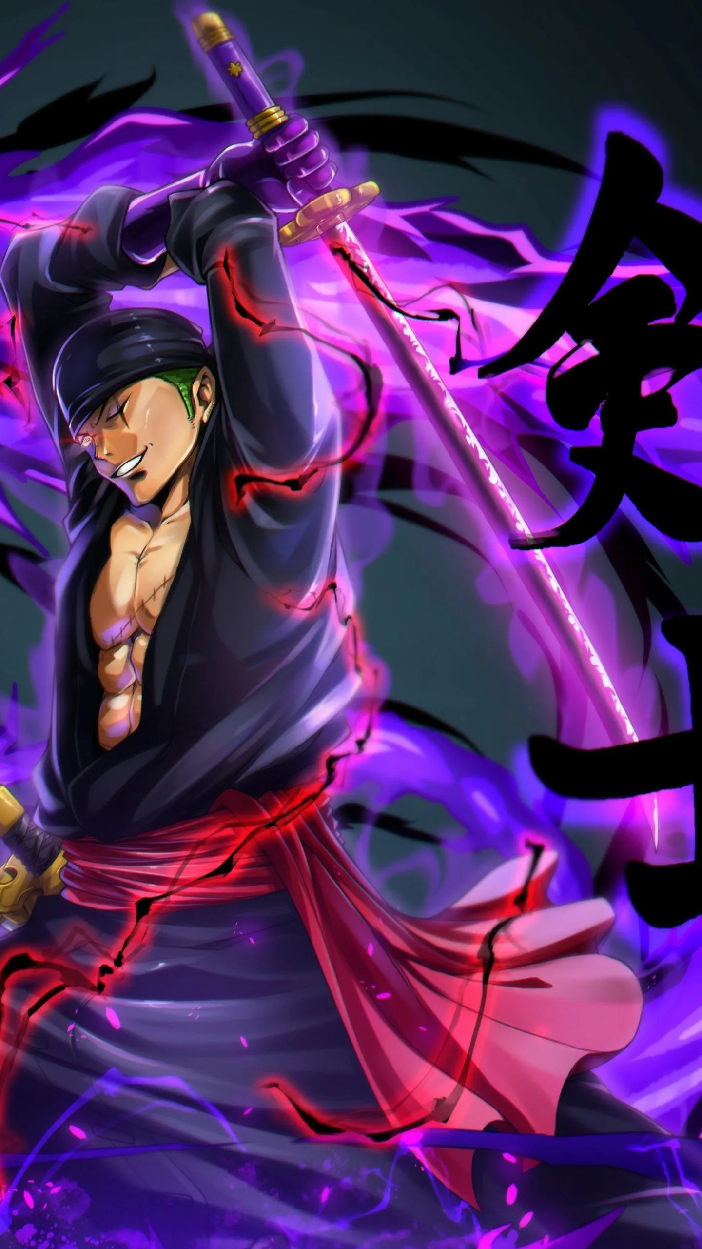 One Piece Anime Wallpaper: Zoro's Fierce Sword Aura