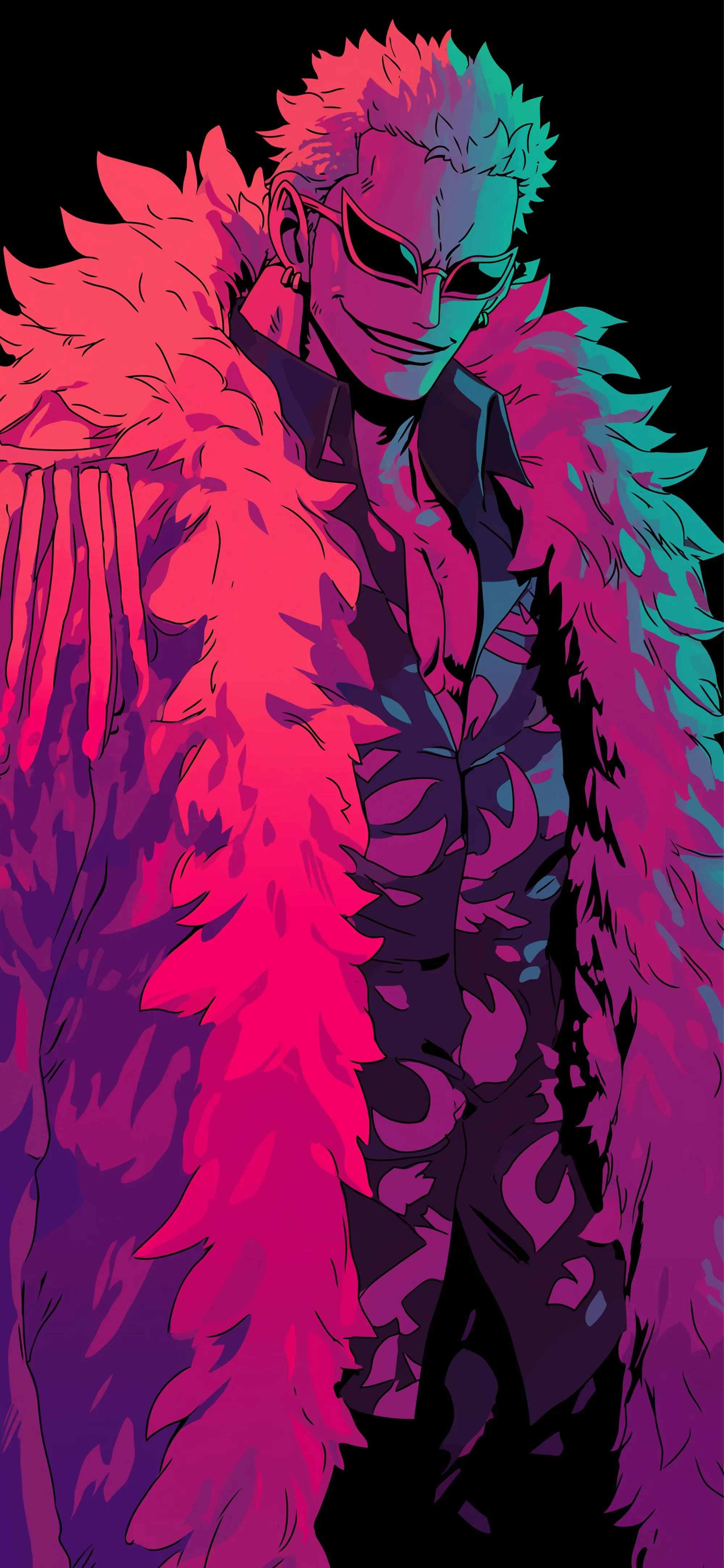 Neon Doflamingo One Piece Dark Wallpaper Wallpaper HD