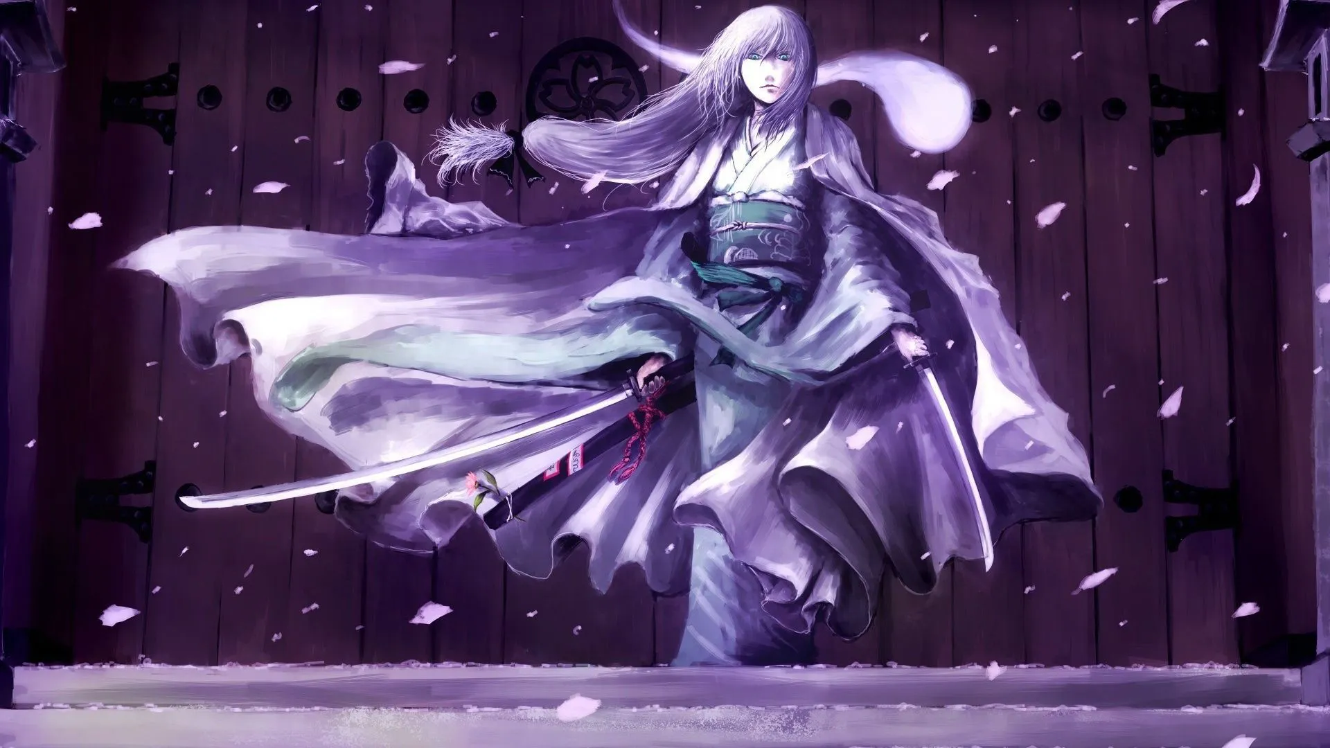 Samurai Girl, Anime Desktop wallpaper 1920x1080