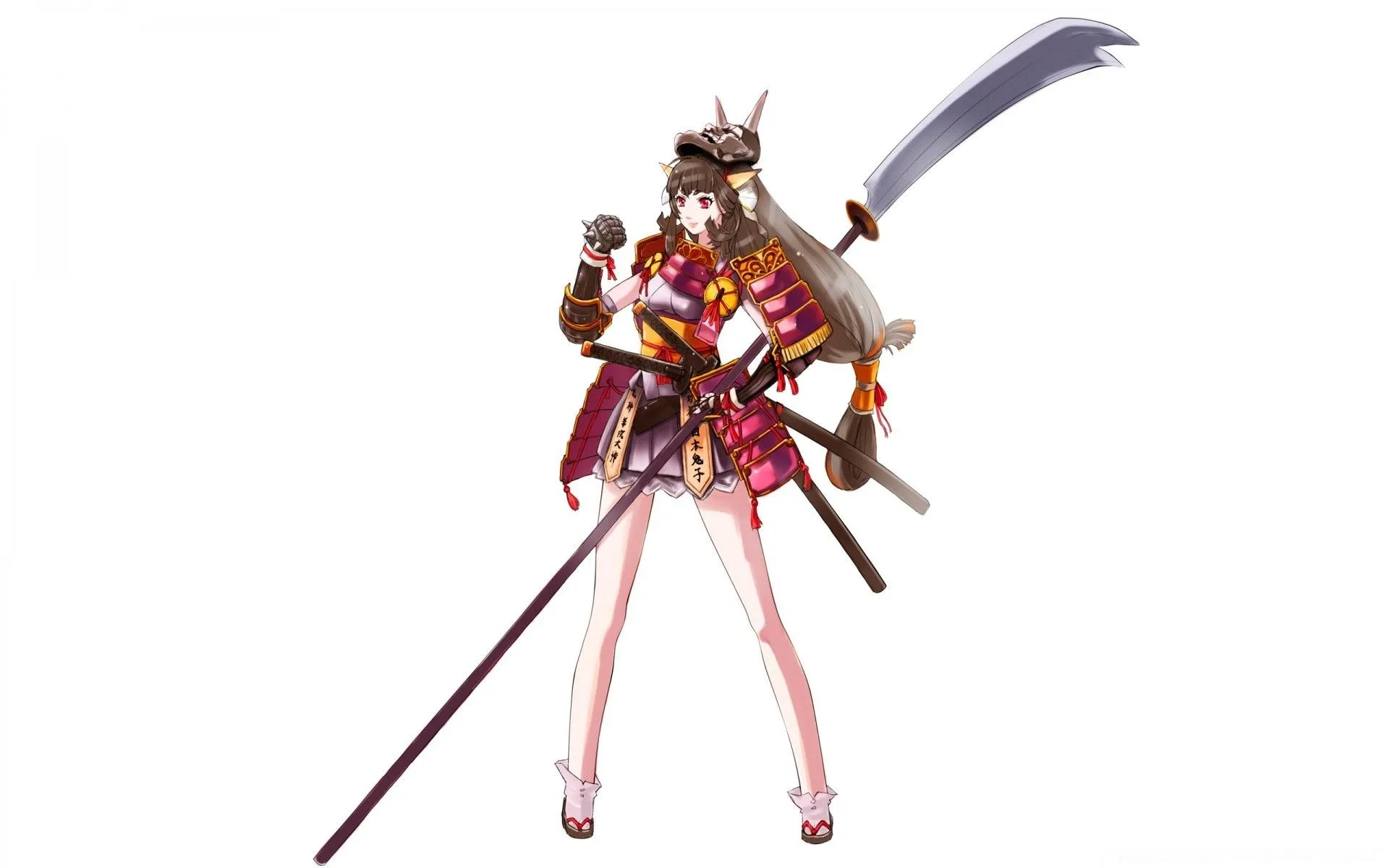 A samurai girl in armor is a character in the anime muytfilm