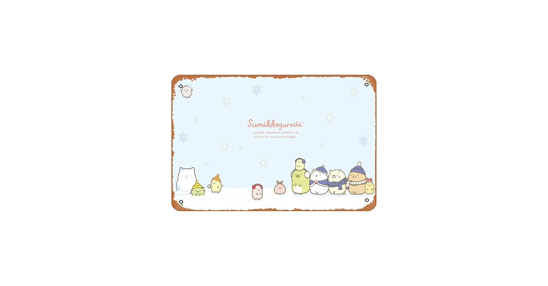 Rilakkuma Kawaii Sumikko Gurashi Christmas Wallpaper Retro Metal Sign for Garden Club Outdoor Indoor Home Wall Decorative 8x12 inch, Everything Else