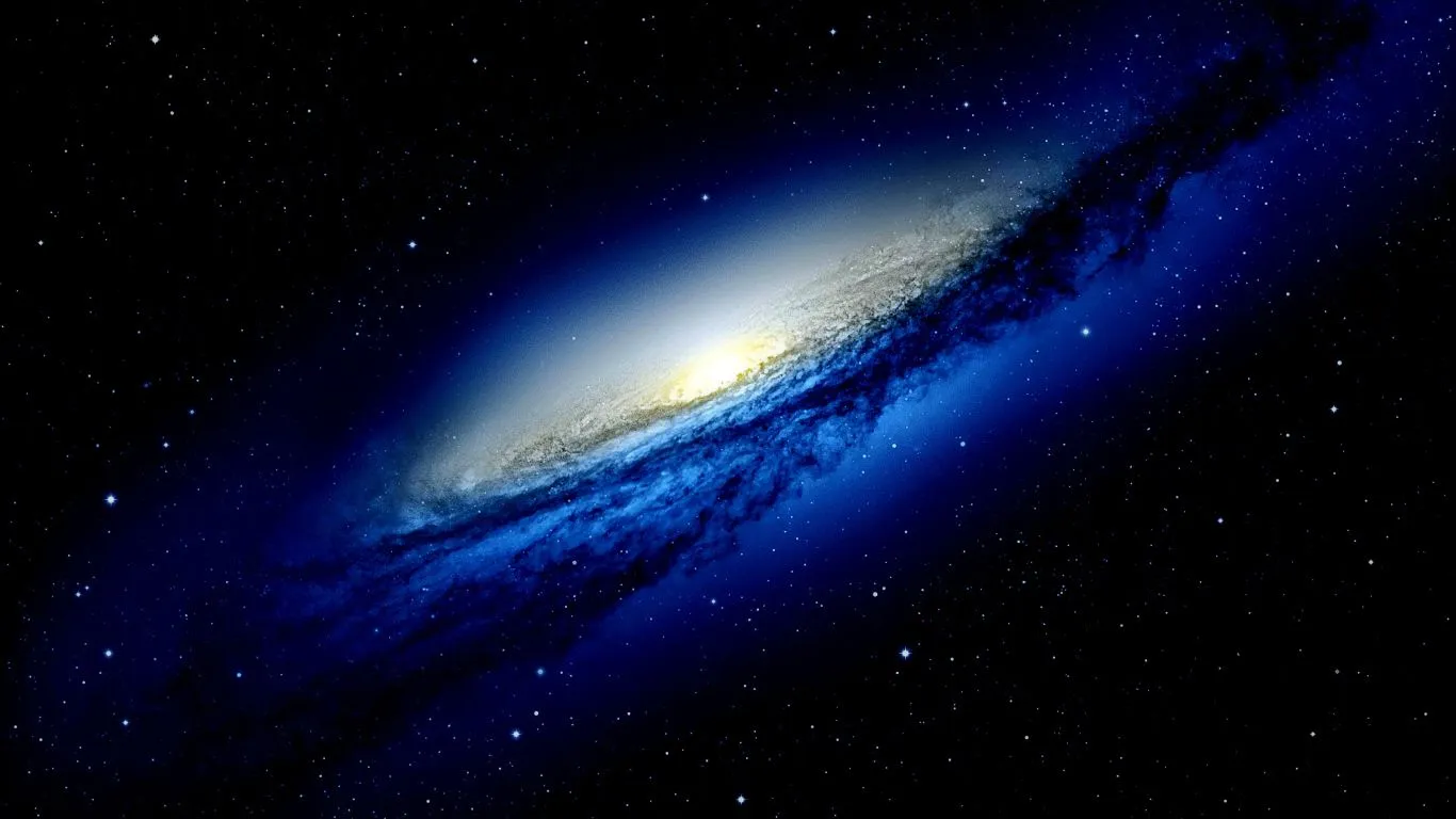 The blue glow of the galaxy Desktop wallpaper 1366x768