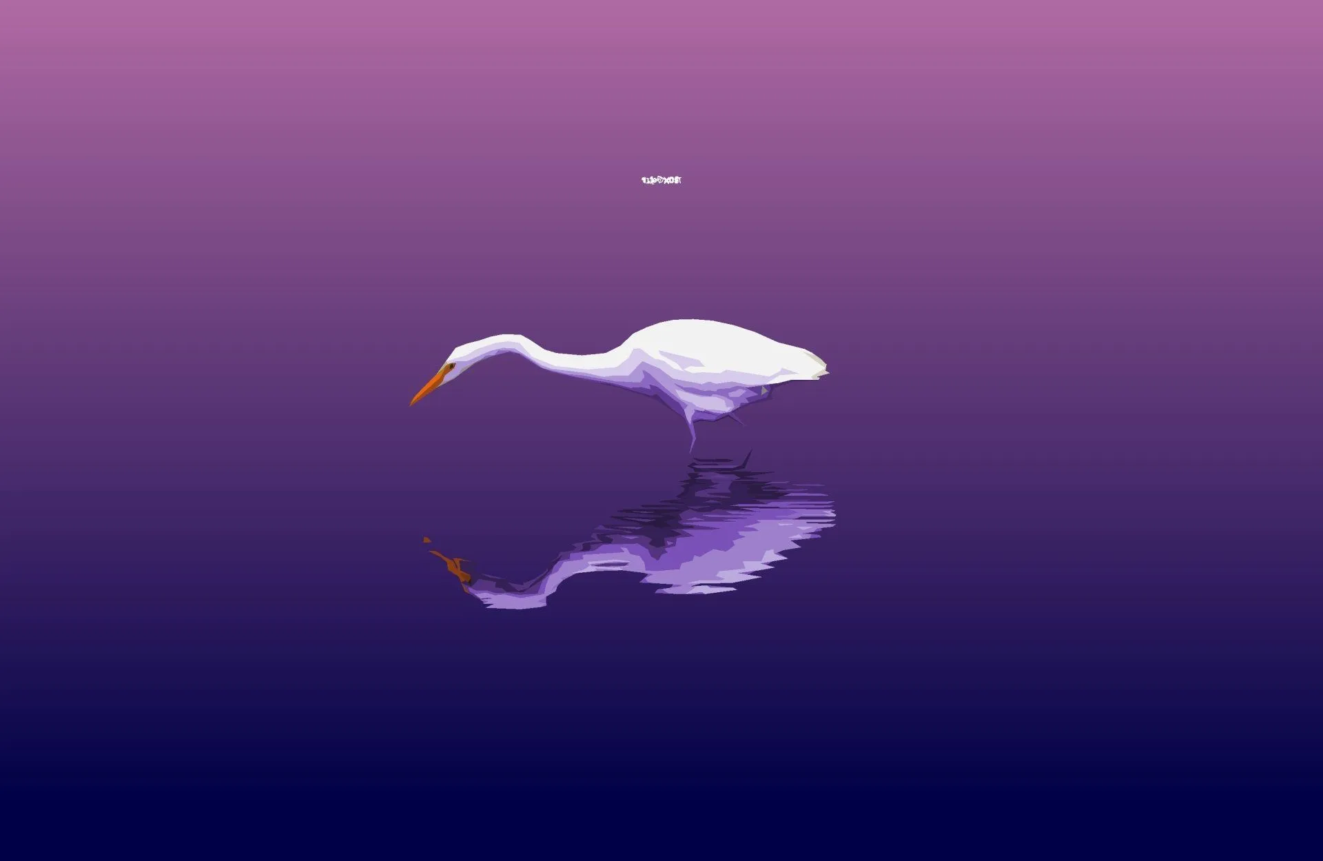 Minimal Purple Egret Reflection (2K Quad HD)