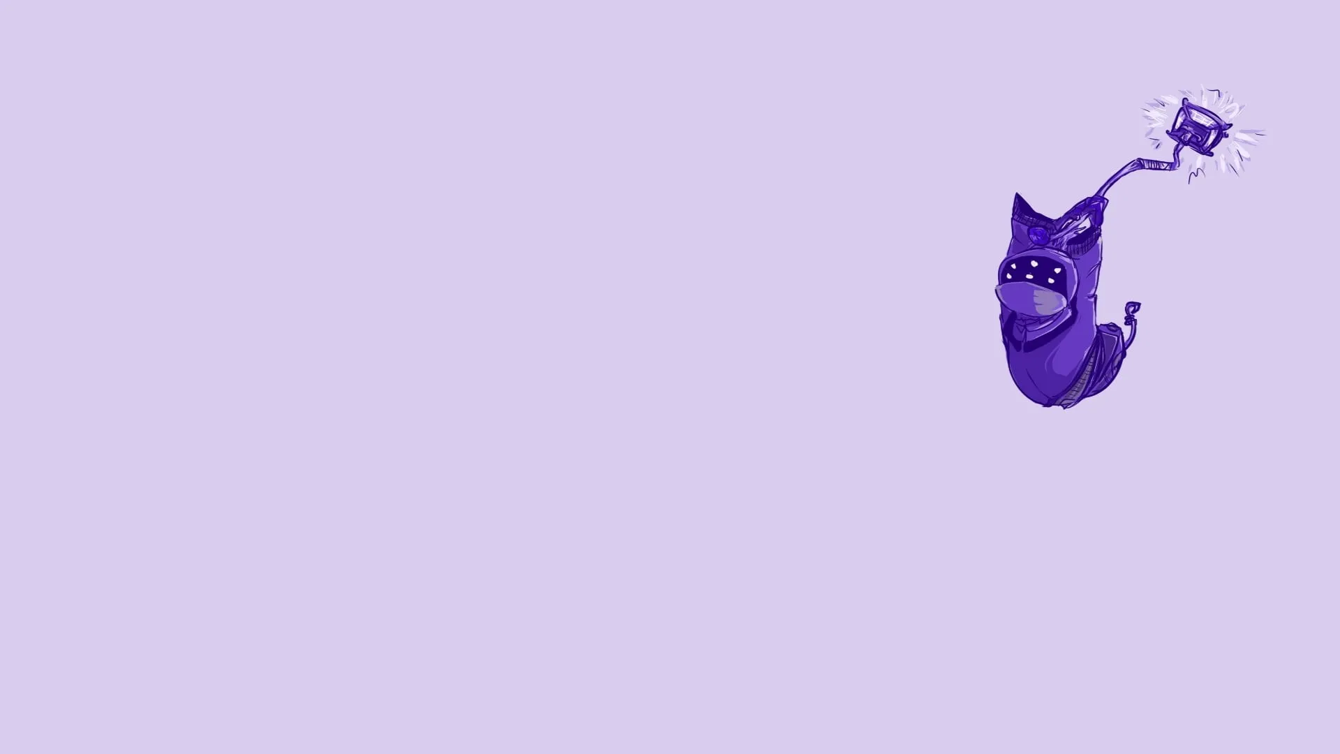 Purple cat illustration, minimalism HD wallpaper