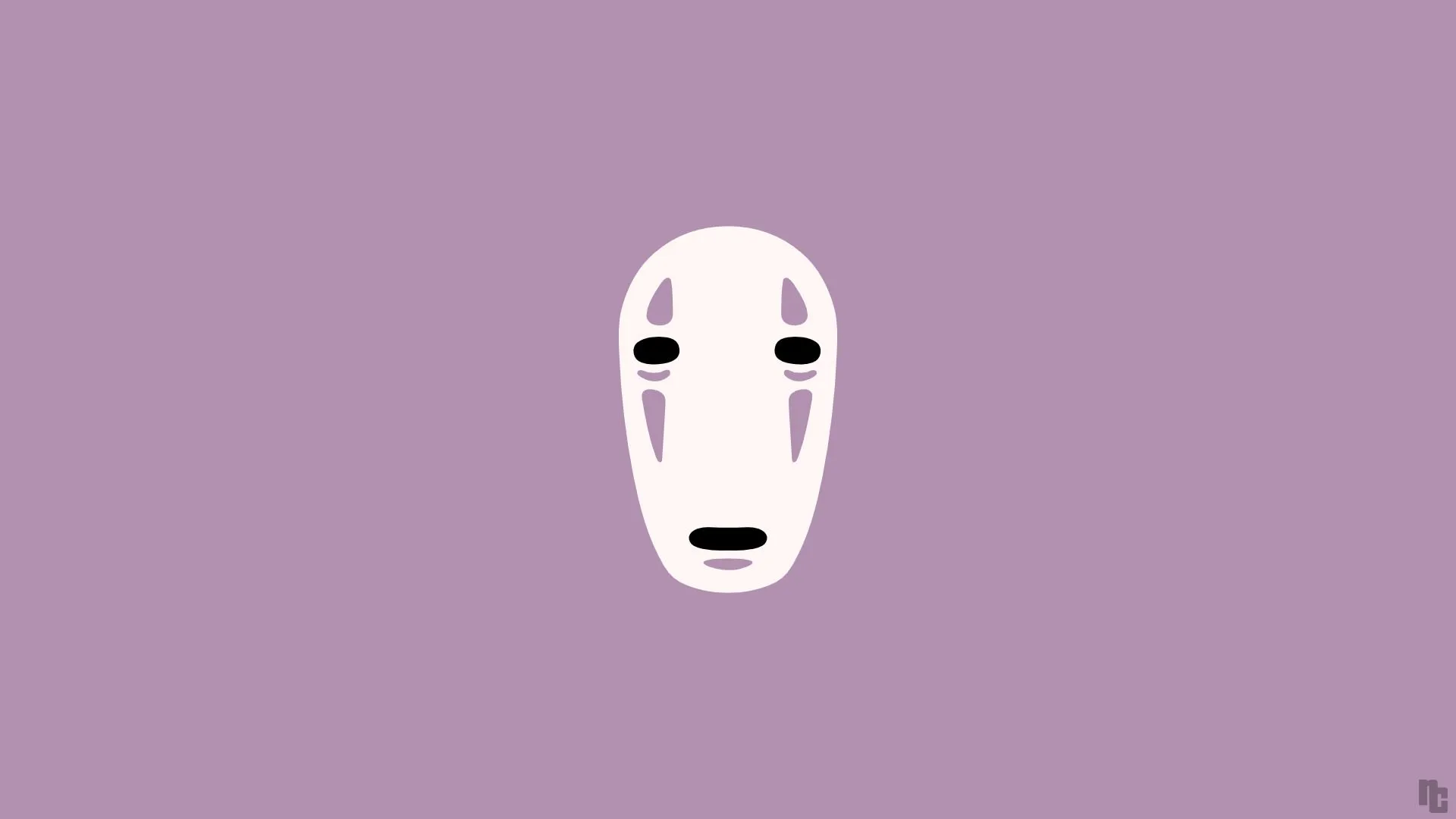 mask, Anime, Spirited Away, Purple background, Simple background, Minimalism Wallpaper HD / Desktop and Mobile Background