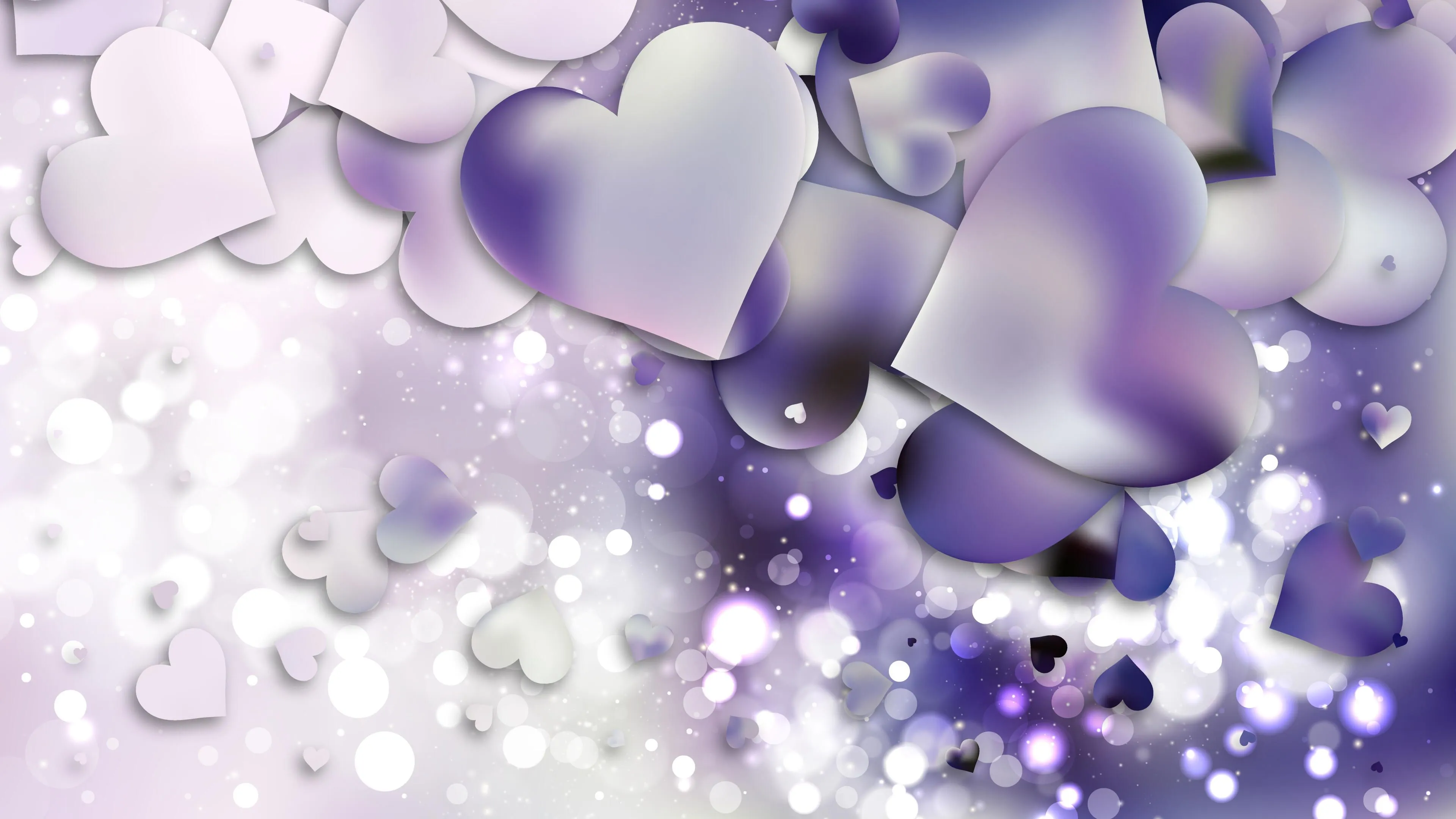 Free Download Light Purple Heart Wallpaper Background Illustration