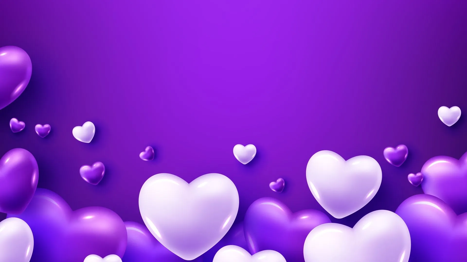 White hearts on purple background Desktop wallpaper 1920x1080