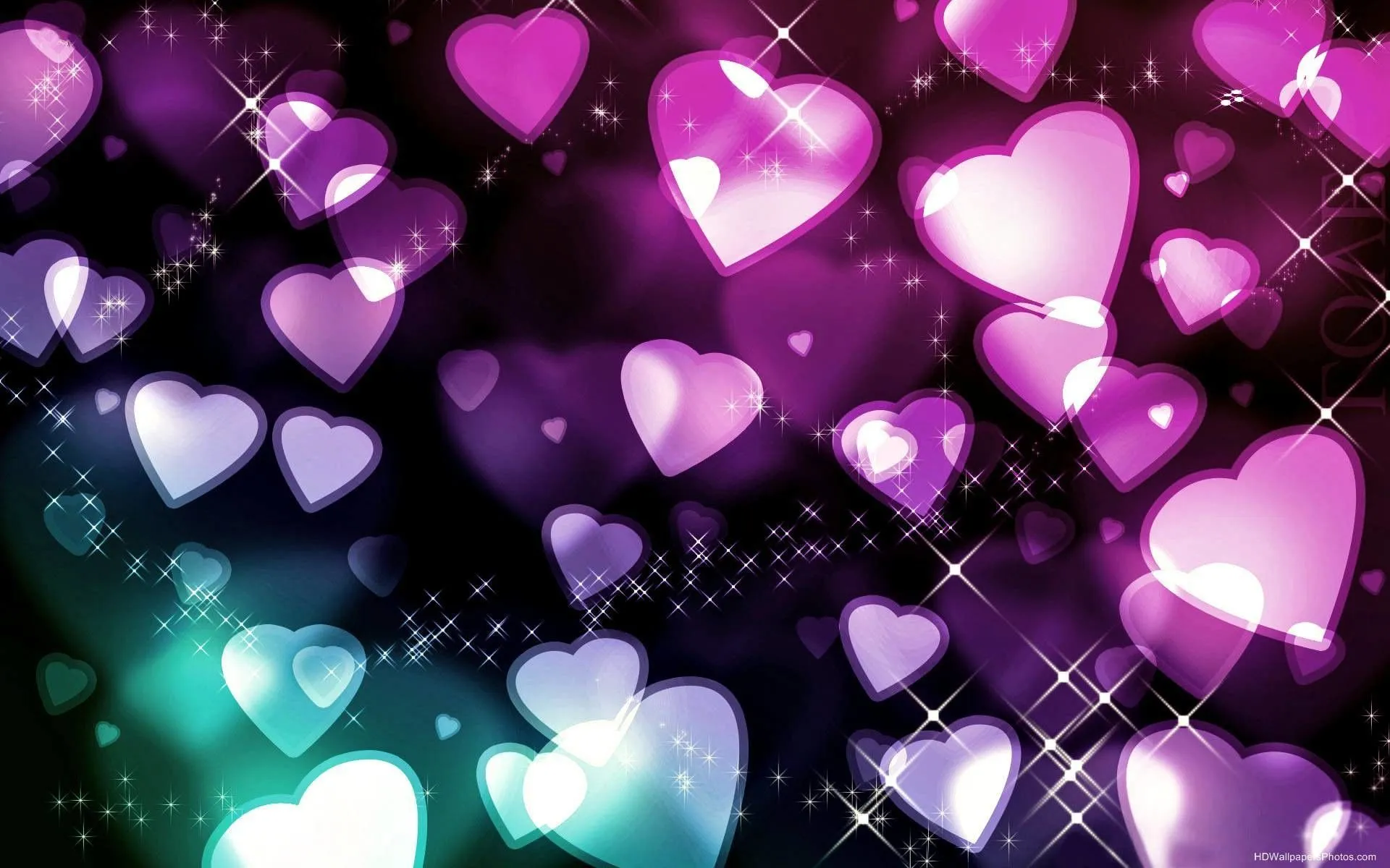 Purple Hearts Background